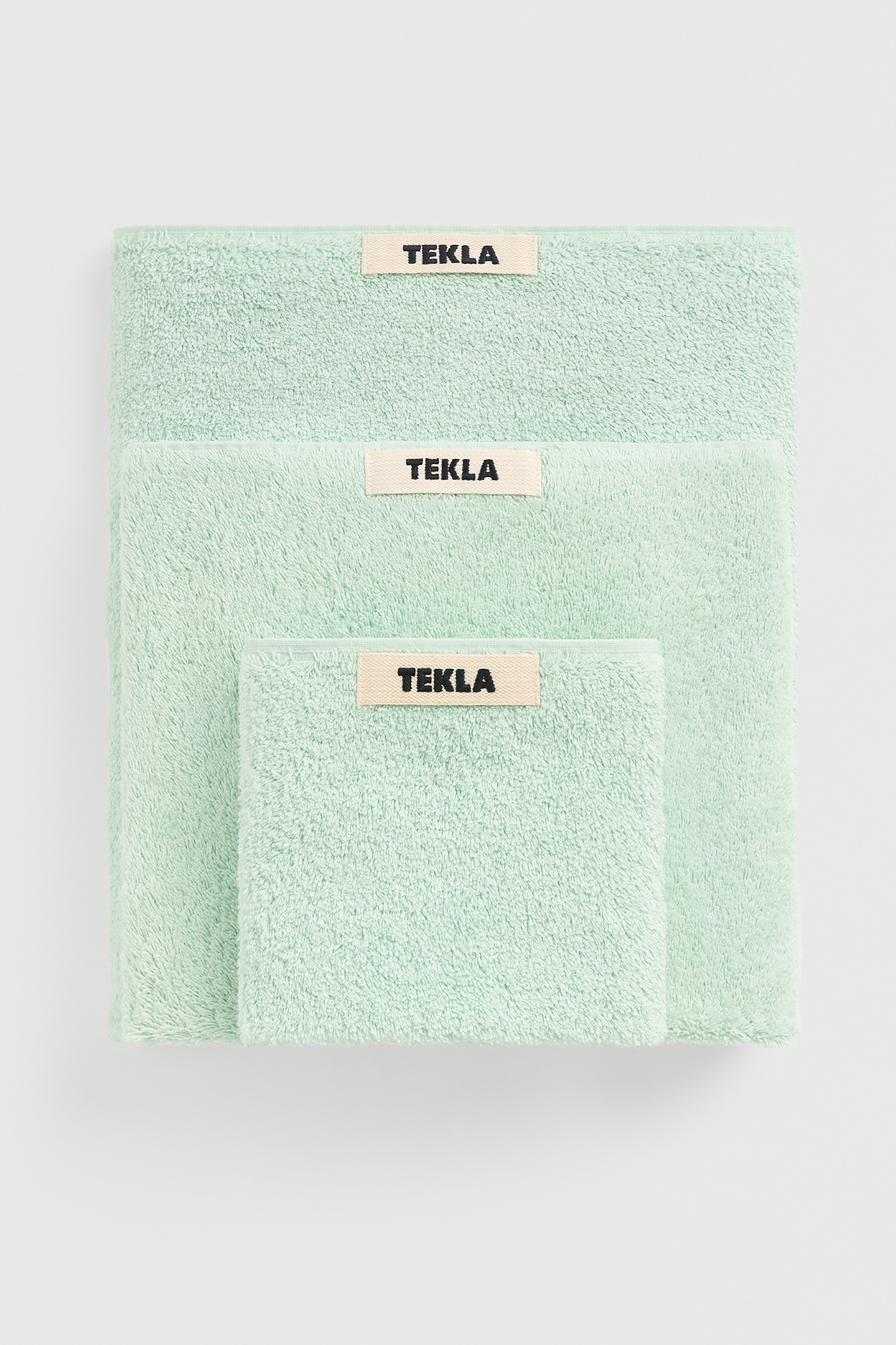 Tekla Unisex Bath Sheet  Mint Maat: 100X150 | Handdoeken Outlet | Unisex | Groen