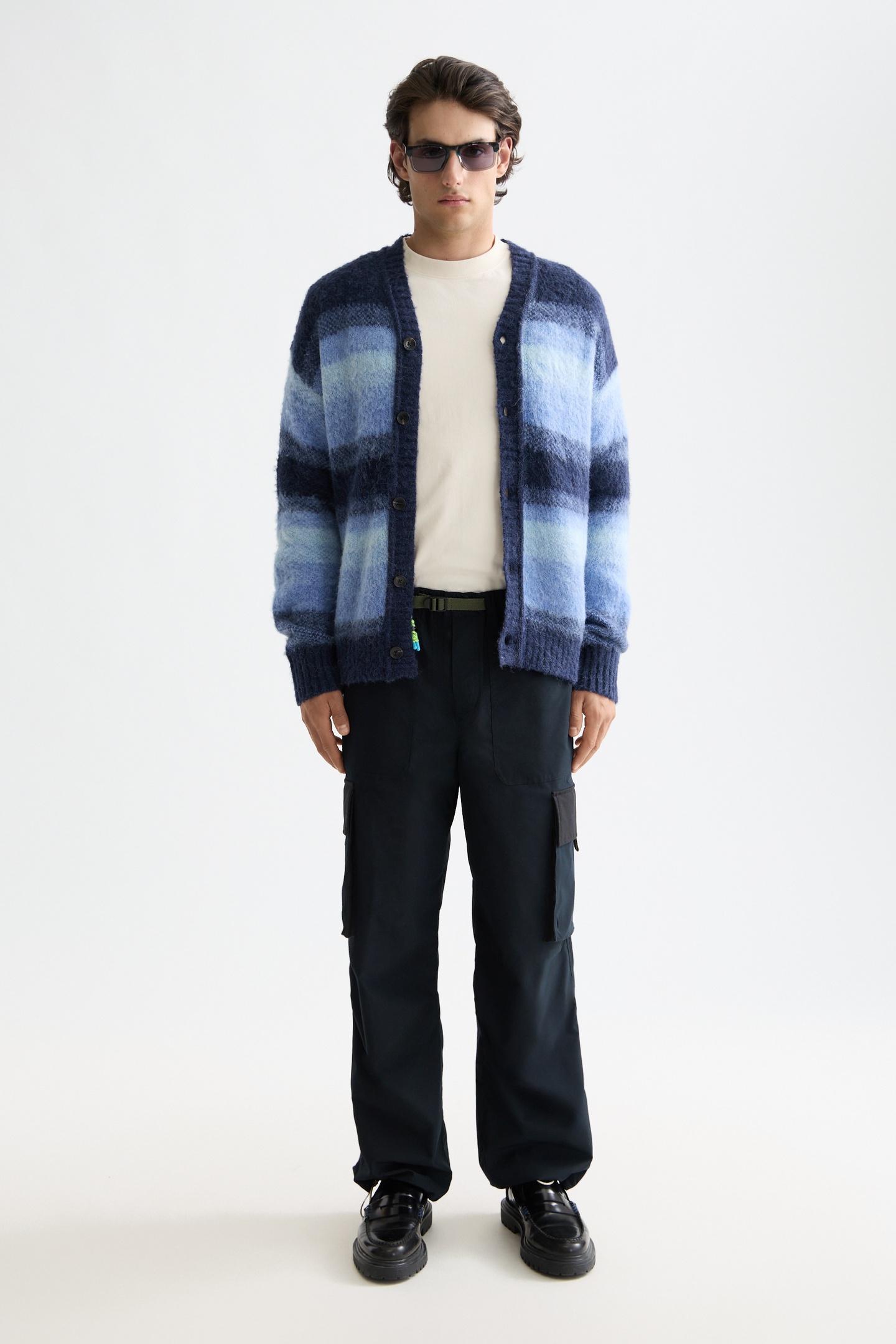 Scotch & Soda Alpaca Wool Blend Cardigan Peacoat Melange Maat: L | Cardigans Outlet | Heren | Blauw