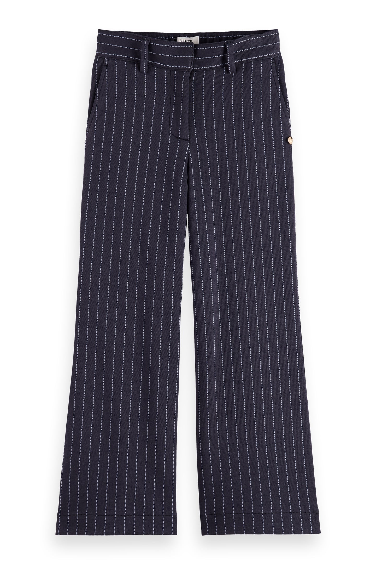 Scotch & Soda Girl Wide-leg Pinstripe Pants Charcoal Cerulean Pinstripe Taille: 4 | Pantalons Outlet | kids | Le Noir