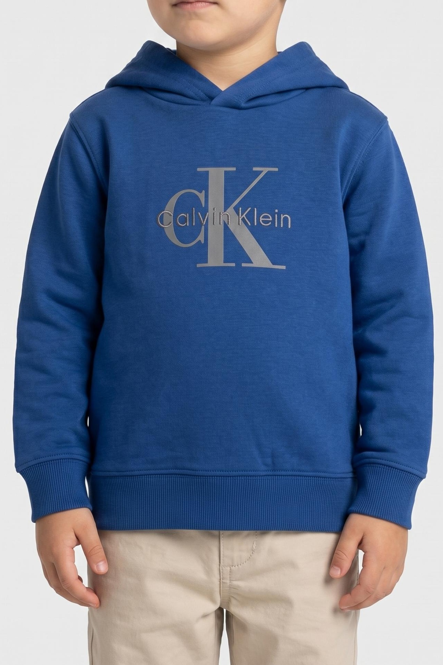 Calvin Klein Boys Light Monologo Hoodie Admiral Blue Maat: 6 | Sportkleding Outlet | Unisex | Blauw