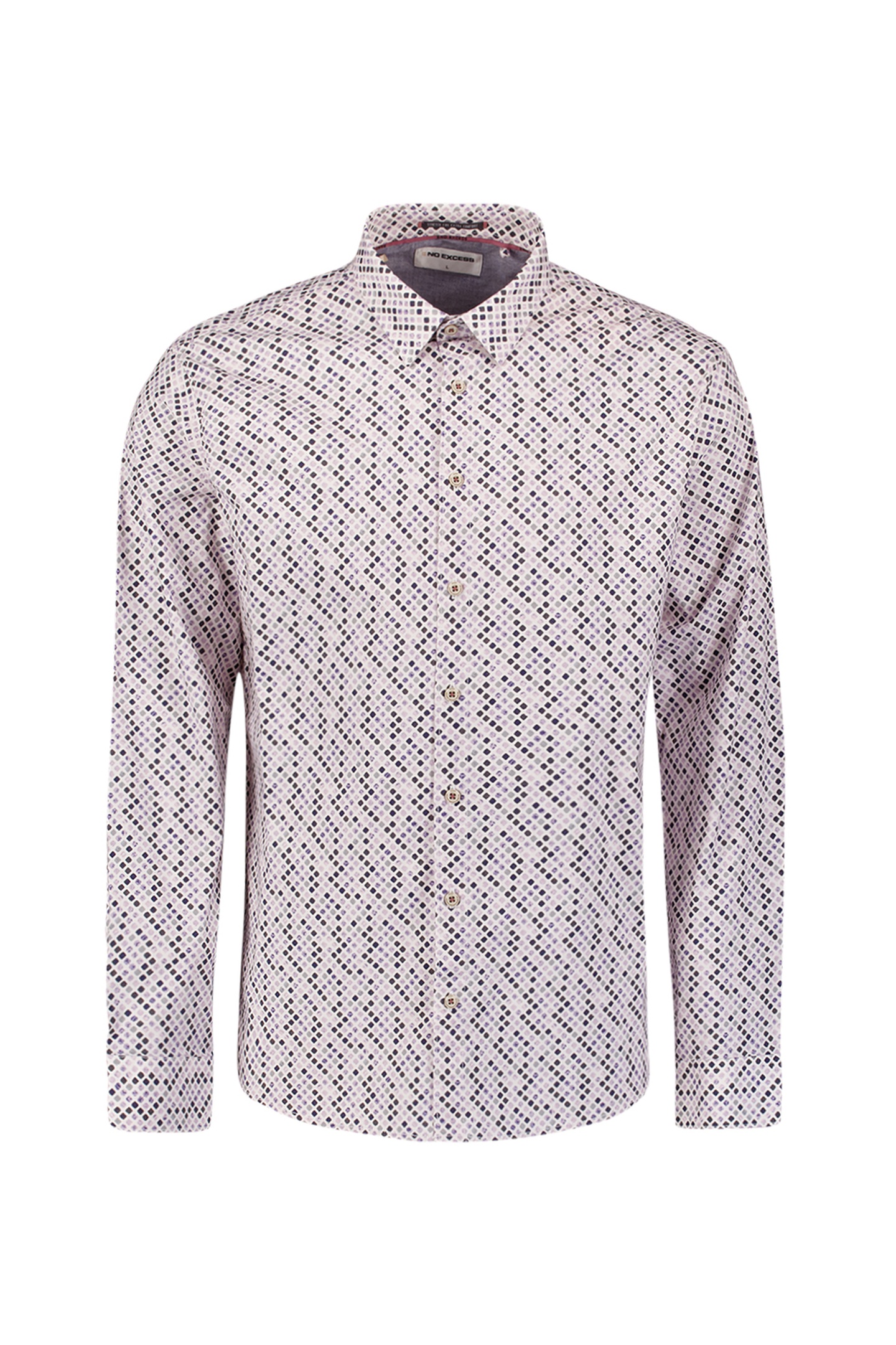 No Excess Shirt Stretch Allover Printed Mauve Maat: L | Zakelijke Overhemden Outlet | Heren | Paars