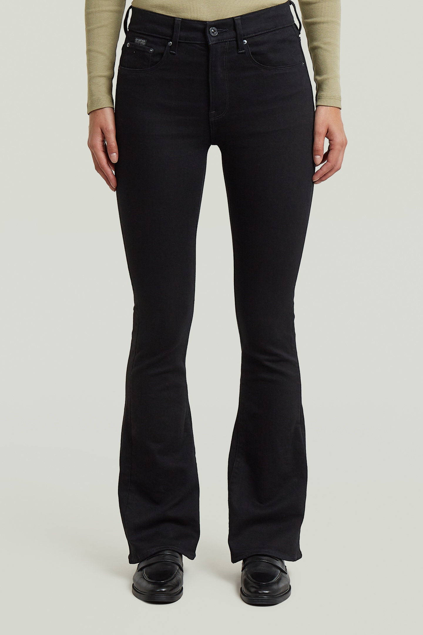 G-Star 3301 Flare  Jeans Black Size: W30L34 | Wide-Leg & Flared Pants Outlet | Dames | Zwart