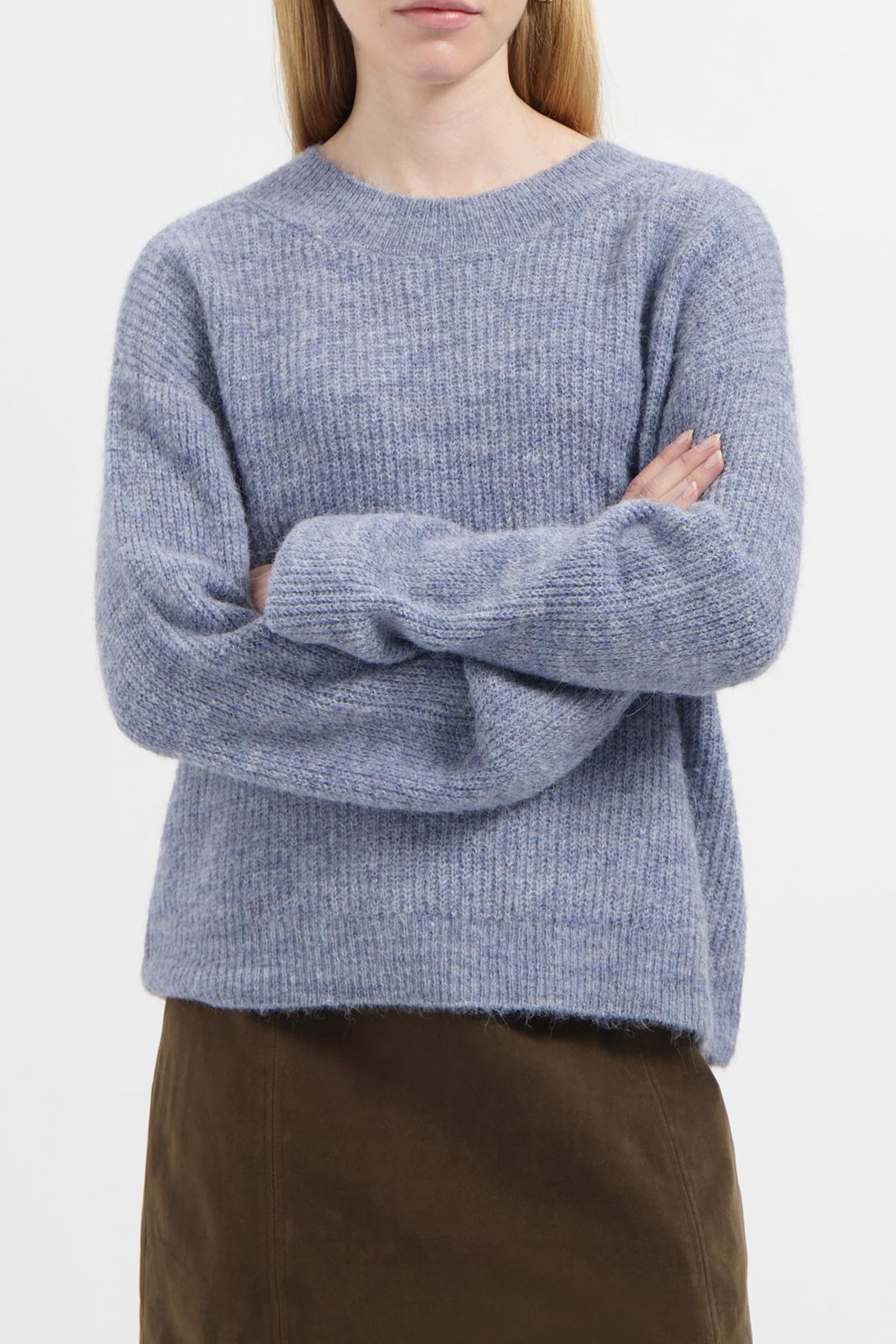 We Are Labels Nous Sommes Labels – Bennie Alpaca Knit 2.0 Light Blue Maat: L | Sweaters Outlet | Dames | Blauw