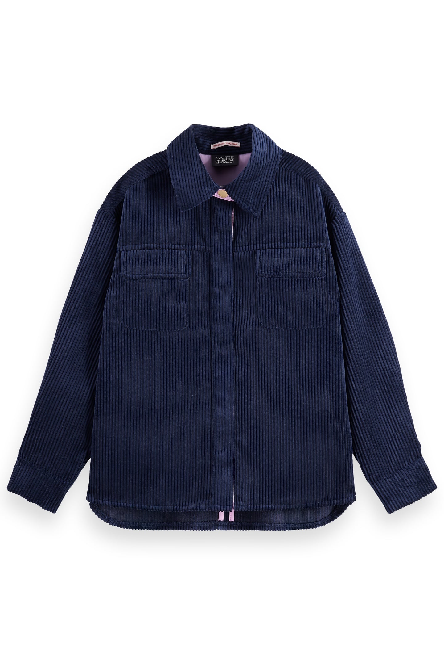 Scotch & Soda Girl Oversized Corduroy Shirt Sky Captain Maat: 6 | Overhemden Outlet | Unisex | Blauw