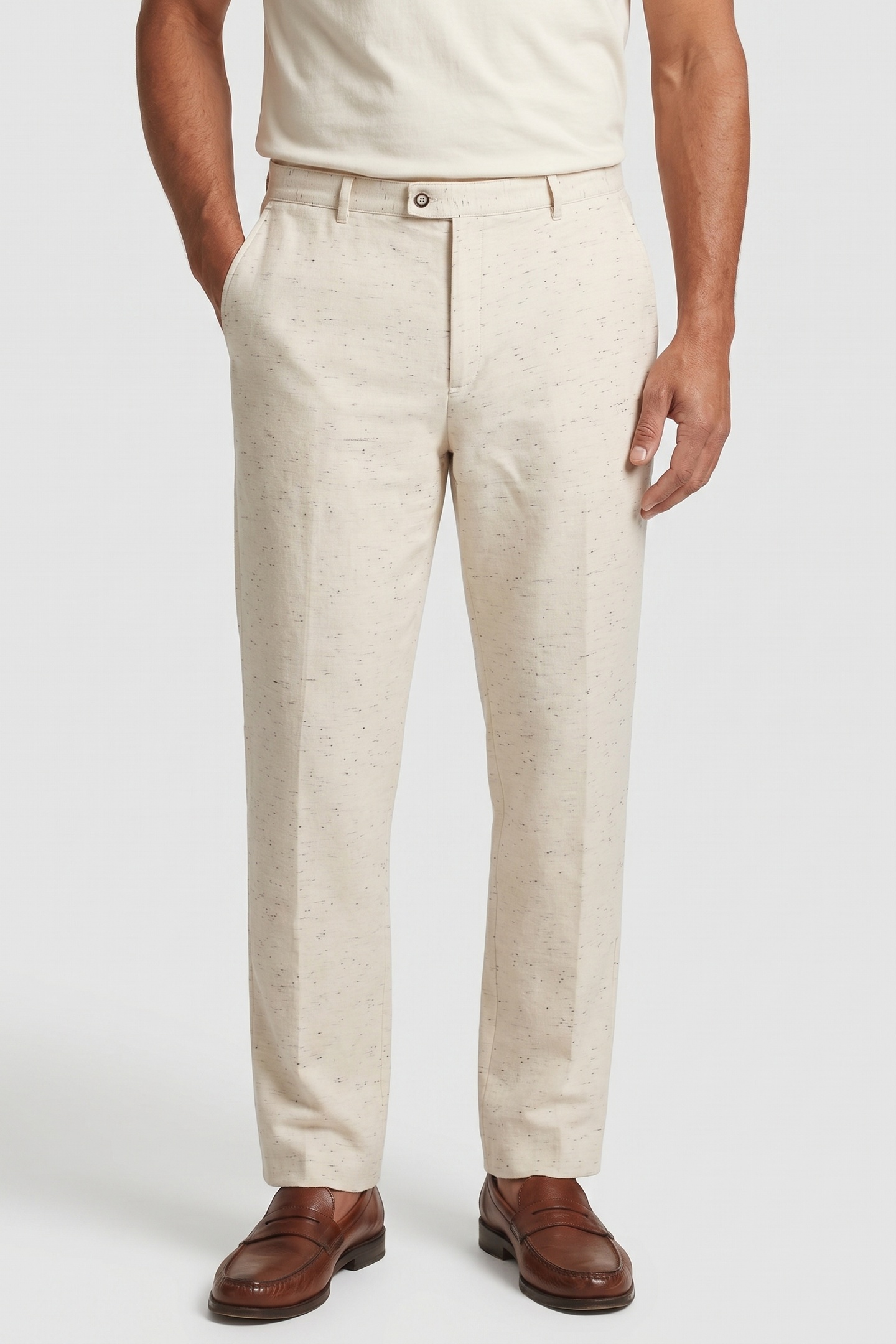 John Varvatos Duncan Pants - Extended Waist Band Pants Chalk Maat: 52 | Tailored Broeken Outlet | Heren | Beige