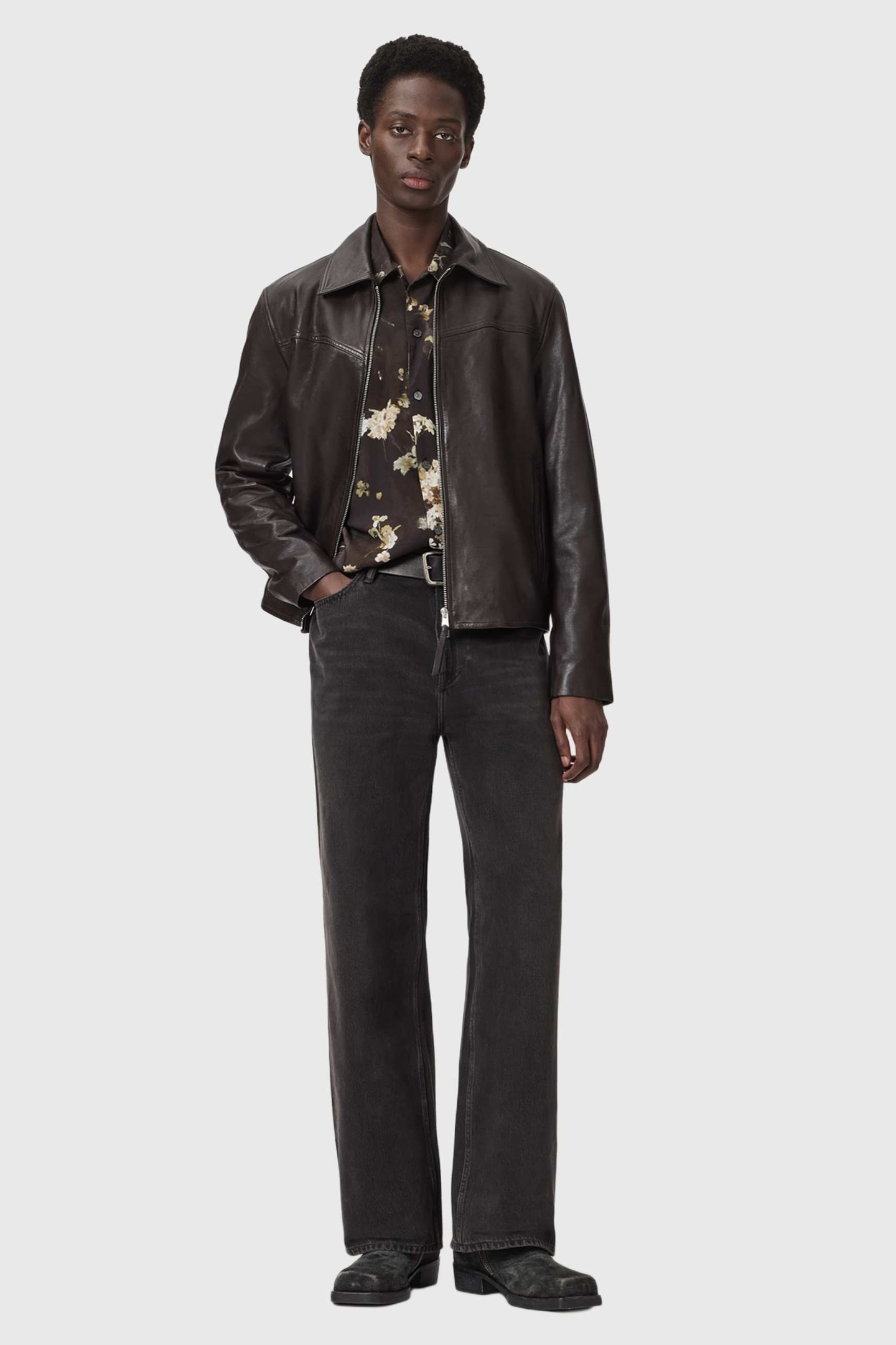 AllSaints Armada Ls Shirt Jet Black Maat: XL | Casual Overhemden Outlet | Heren | Zwart