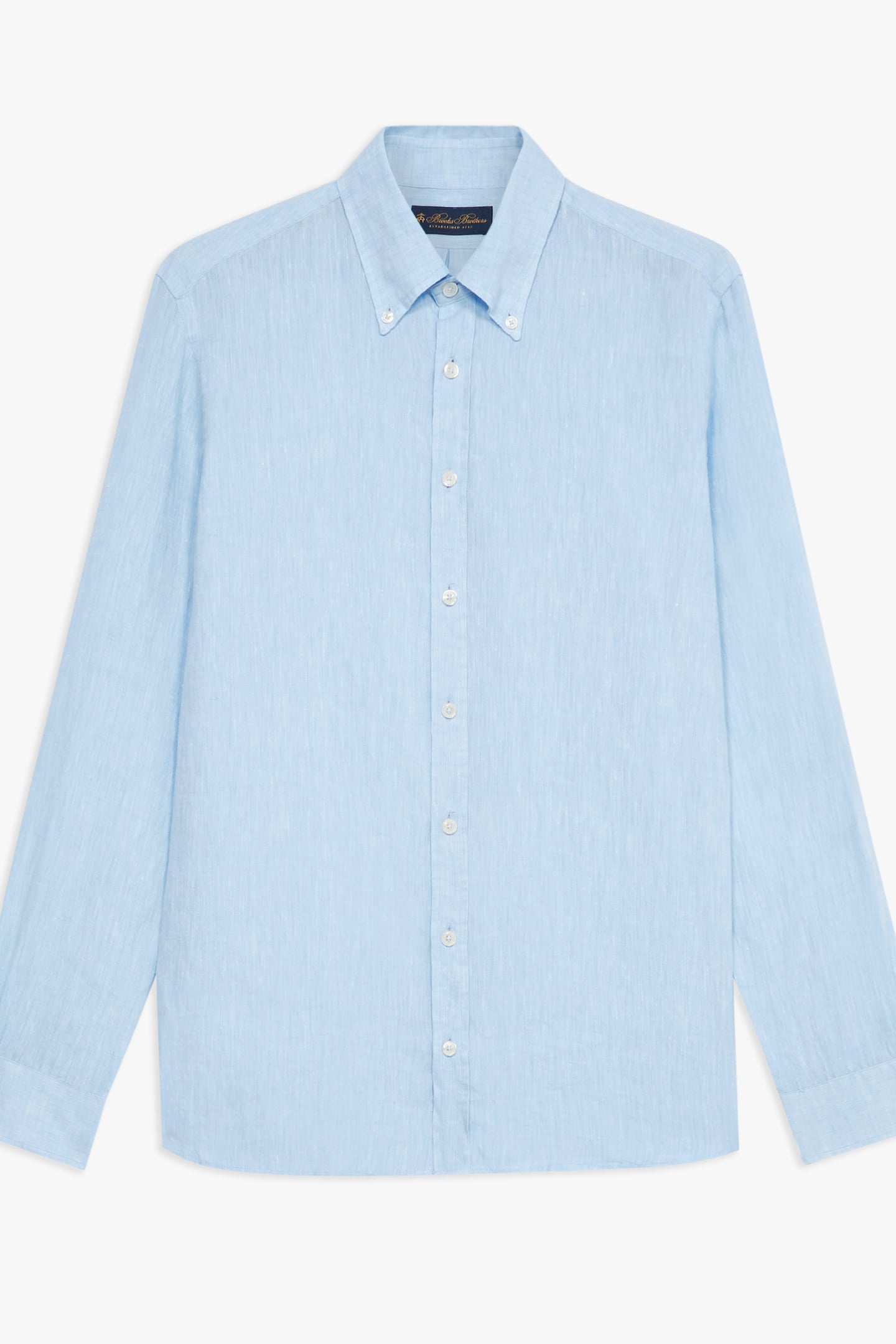 Brooks Brothers Button Down Shirt Linen Light Blue Maat: XL | Casual Overhemden Outlet | Heren | Blauw