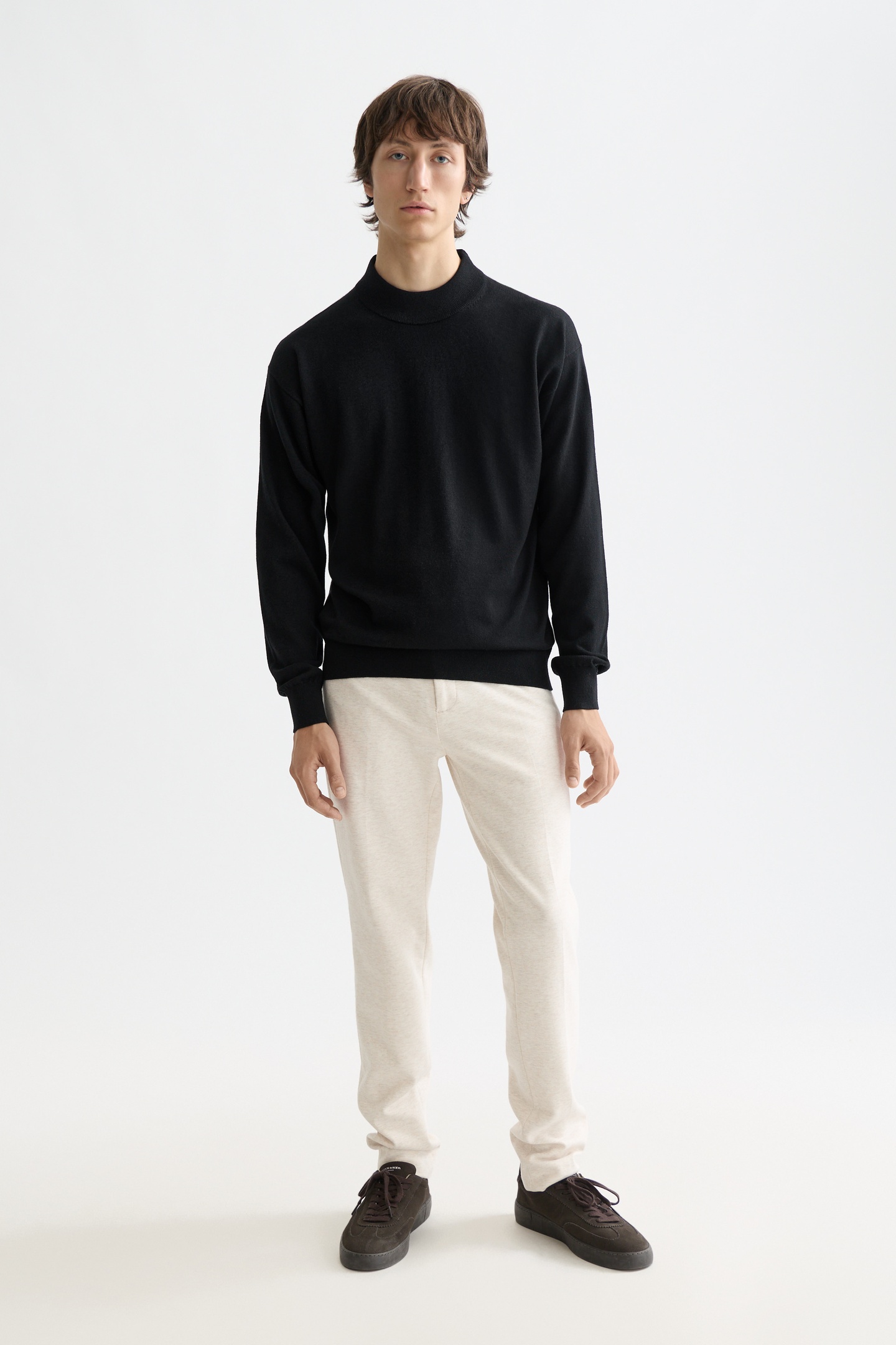 Scotch & Soda Core - Dropped Shoulder Mock Neck Pullover Black Maat: XL | Sweaters Outlet | Heren | Zwart