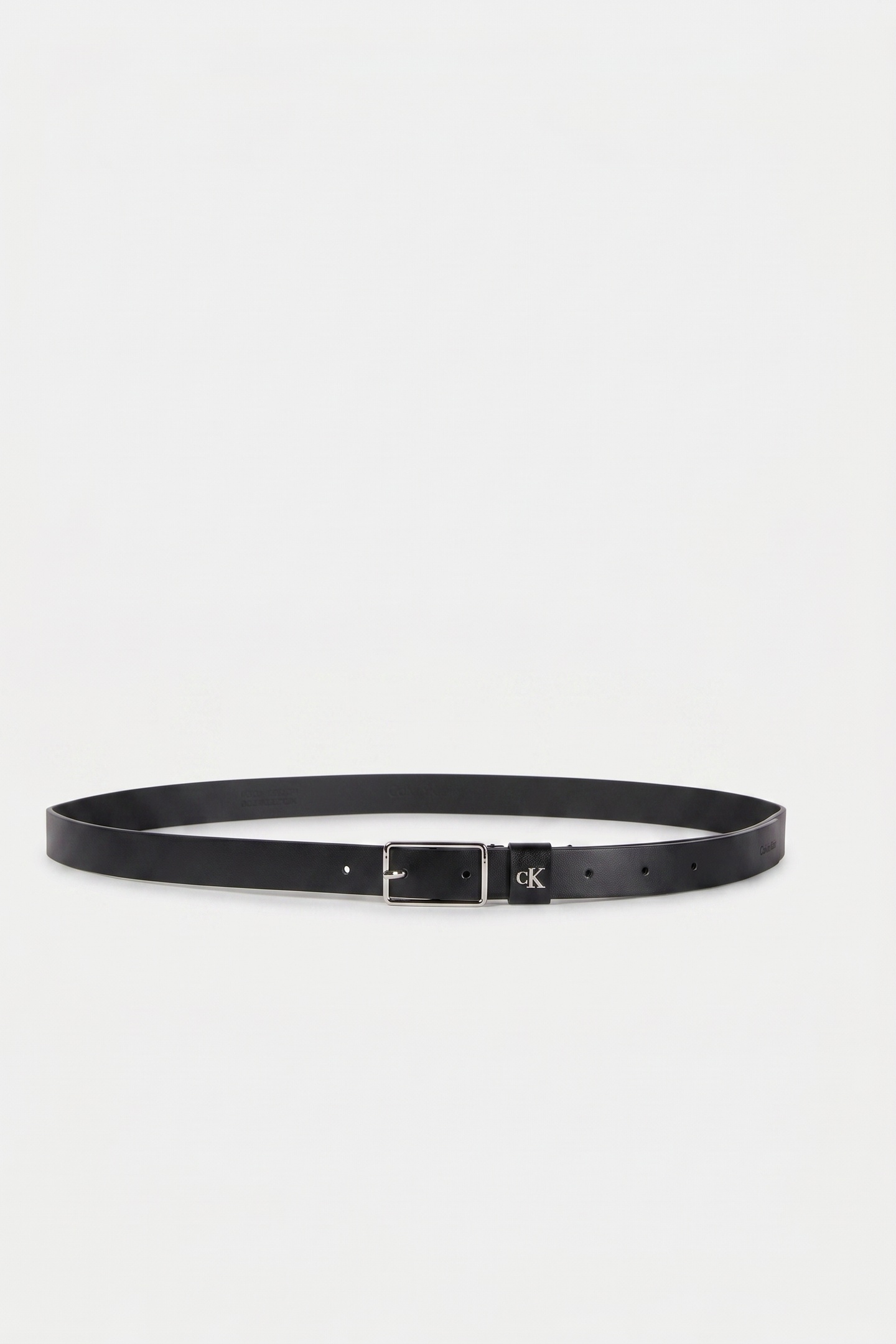 Calvin Klein Full Grain Leather Logo Belt Black/shiny Nickel Maat: 65 | Riemen Outlet | Dames | Zwart