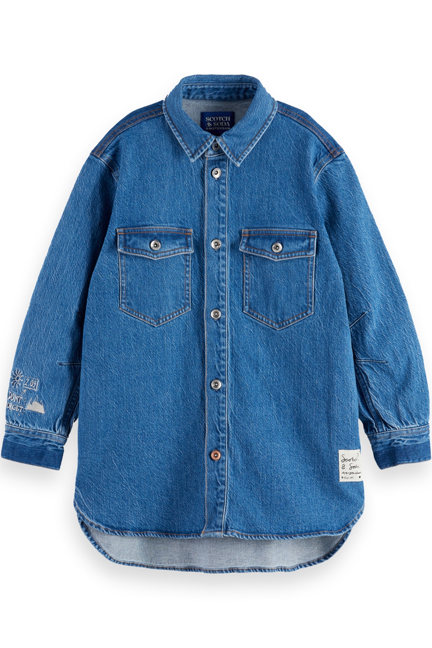 Scotch & Soda Girl A-line Denim Shirt Dress — Art From The Heart Art From Maat: 8 | Jurken Outlet | kids | Blauw