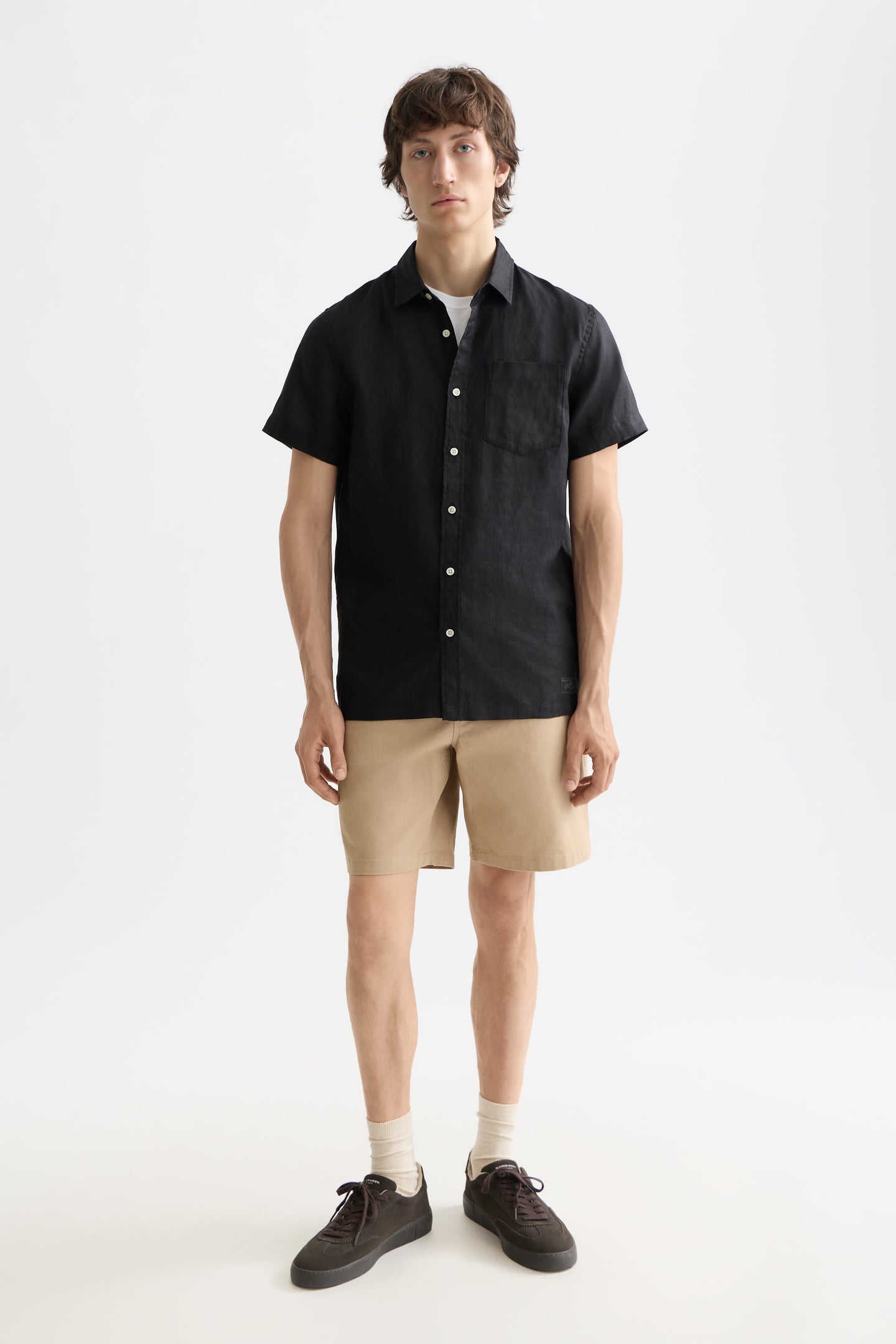 Scotch & Soda Core Linen Shirt Black Maat: XL | Casual Overhemden Outlet | Heren | Zwart
