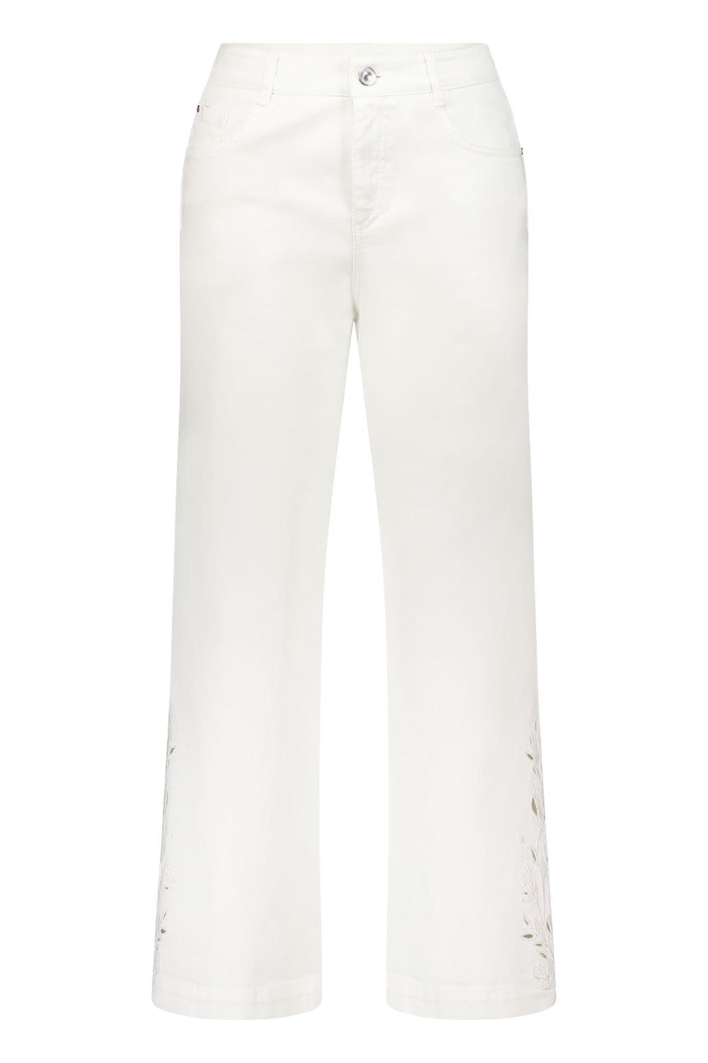 Atelier Gardeur Feliza6-s-670721 White Denim Maat: 44 | Wijde Broeken Outlet | Dames | Wit