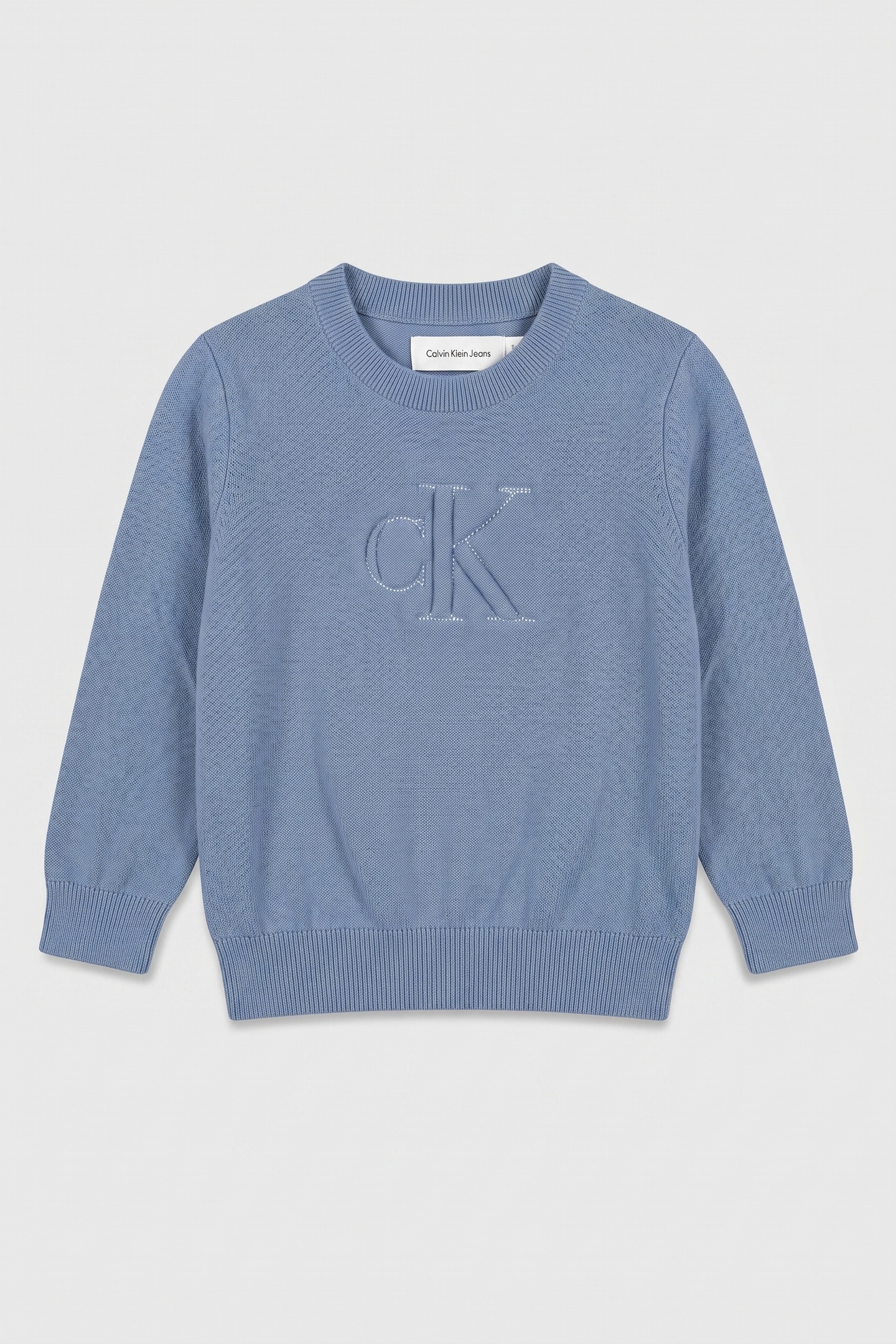 Calvin Klein Boys Quilted Monogram Sweater Satin Blue Maat: 16 | Truien Outlet | kids | Blauw