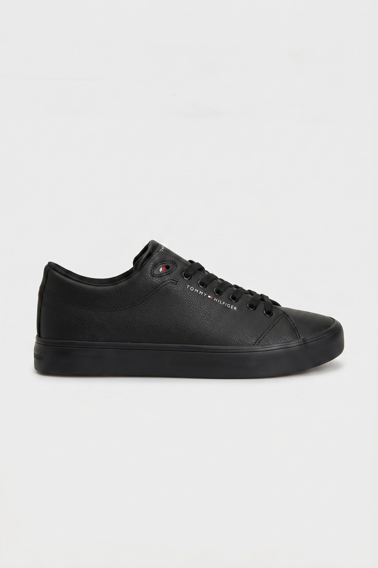 Tommy Hilfiger Logo Trainers With Leather Triple Black Größe: 44 | Trainers Outlet | Herren | Schwarz