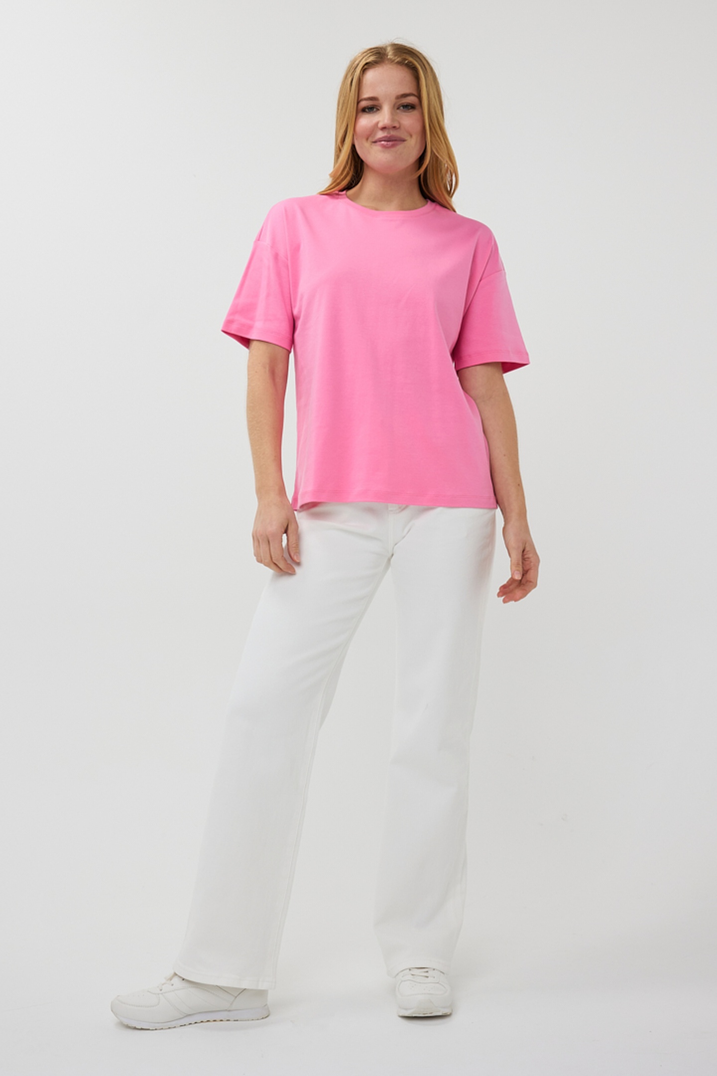 EsQualo T-shirt Oversized Basic Rose Talla: S | Camisetas de Seda Outlet | Mujer | Rosa