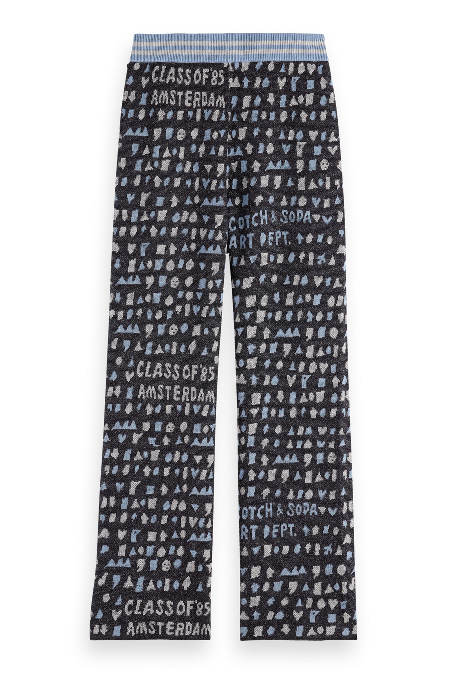 Scotch & Soda Girl Straight-leg Jacquard Sweatpants Charcoal Art Taille: 4 | Pantalons Outlet | kids | Le Noir