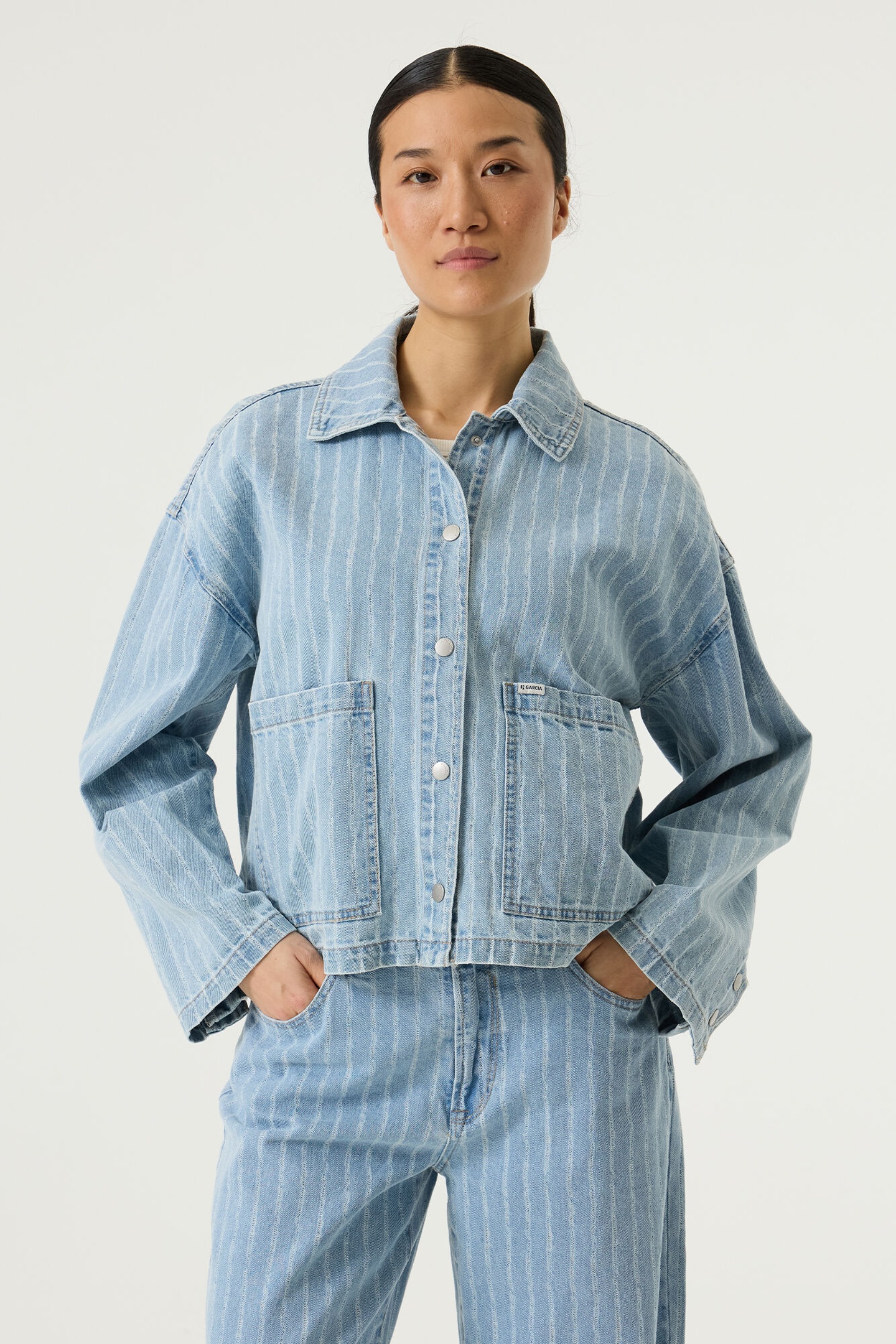 Garcia Ladies Jacket Denim Blue Maat: XXL | Spijkerjassen Outlet | Dames | Blauw