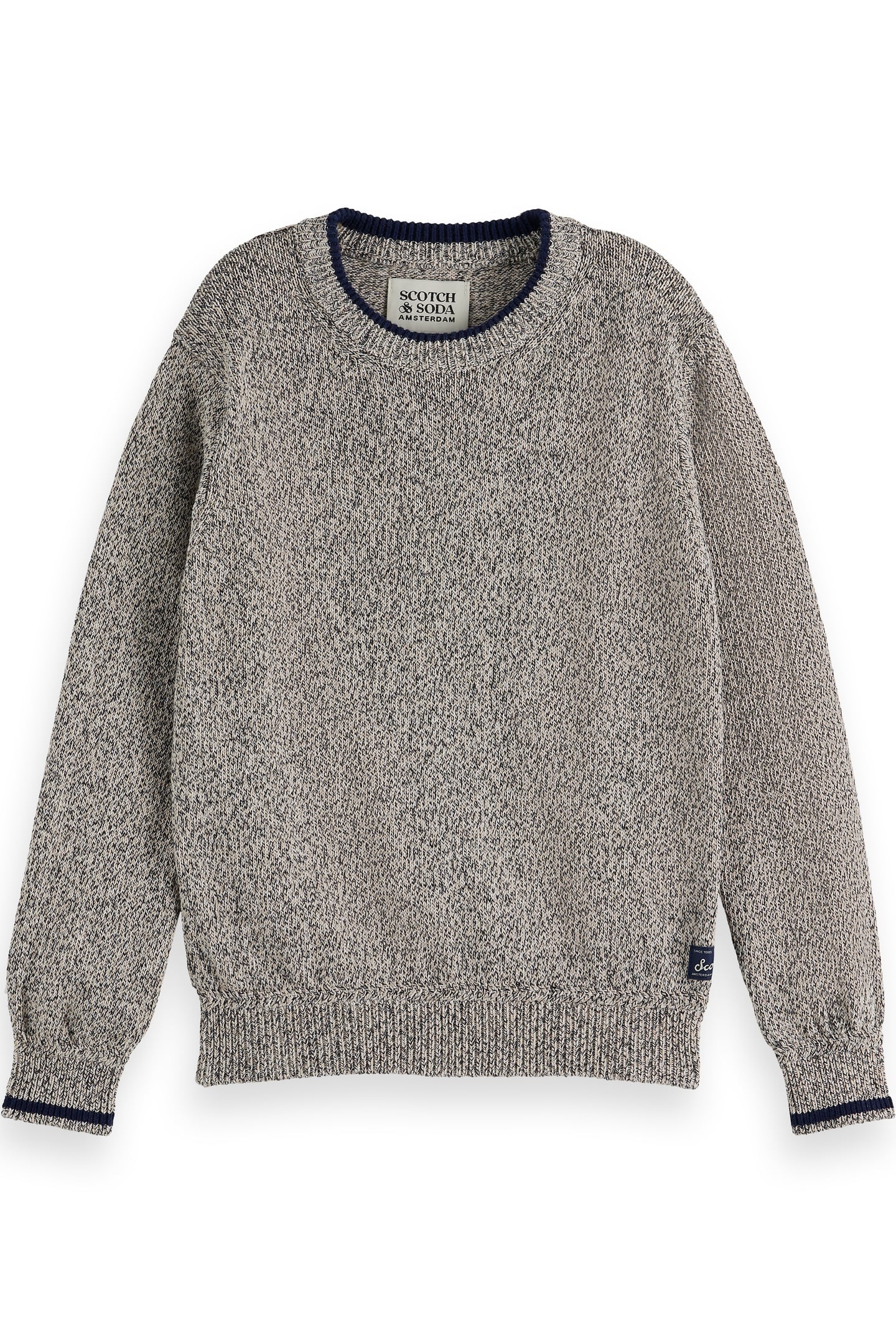 Scotch & Soda Boy Regular-fit Melange Pullover Plaza Taupe Melange Size: 8 | Sweaters and Cardigans Outlet | kids | Taupe