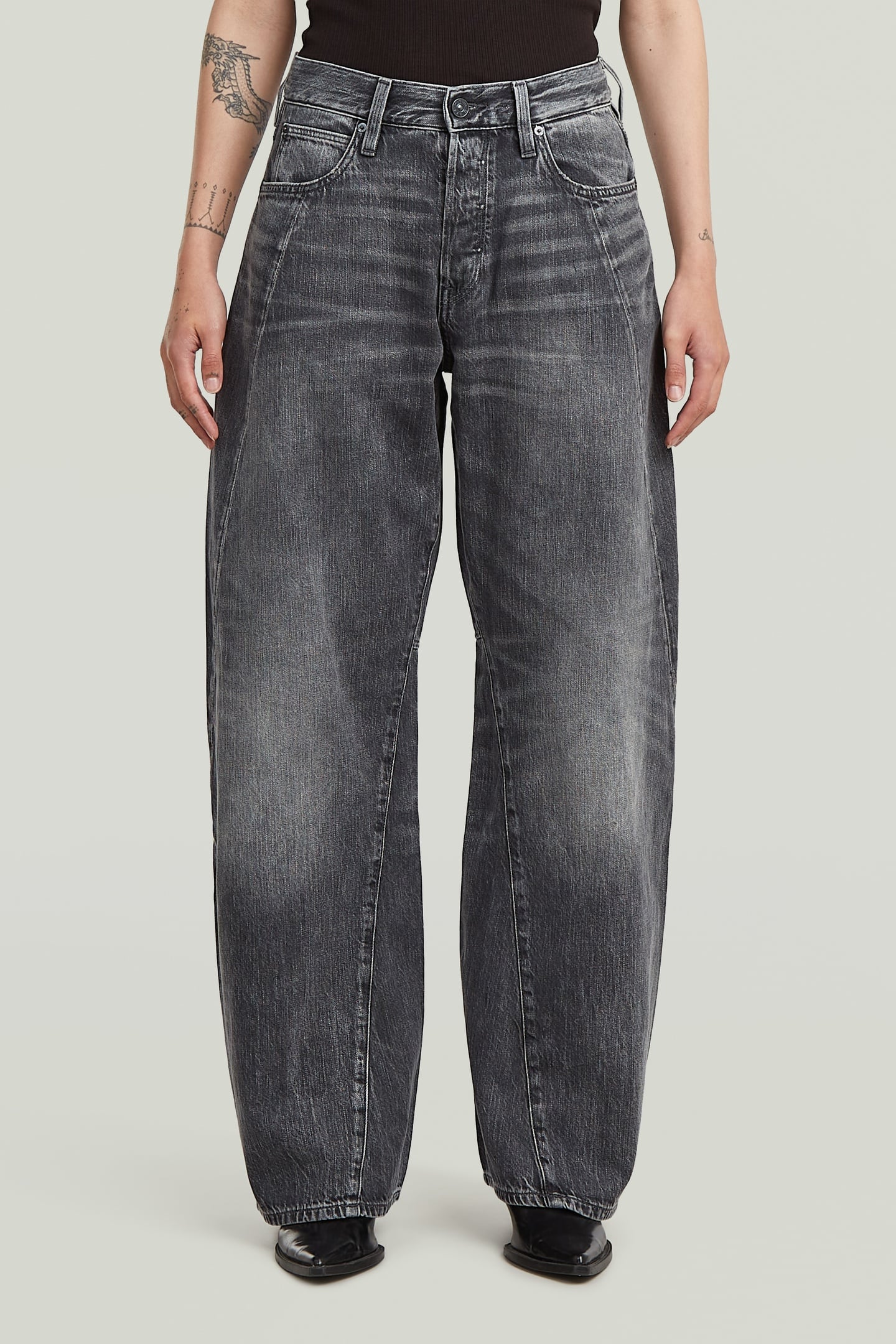 G-Star Contor 3d Wide  Jeans Medium Blue Maat: W31L30 | Wijde Broeken Outlet | Dames | Grijs