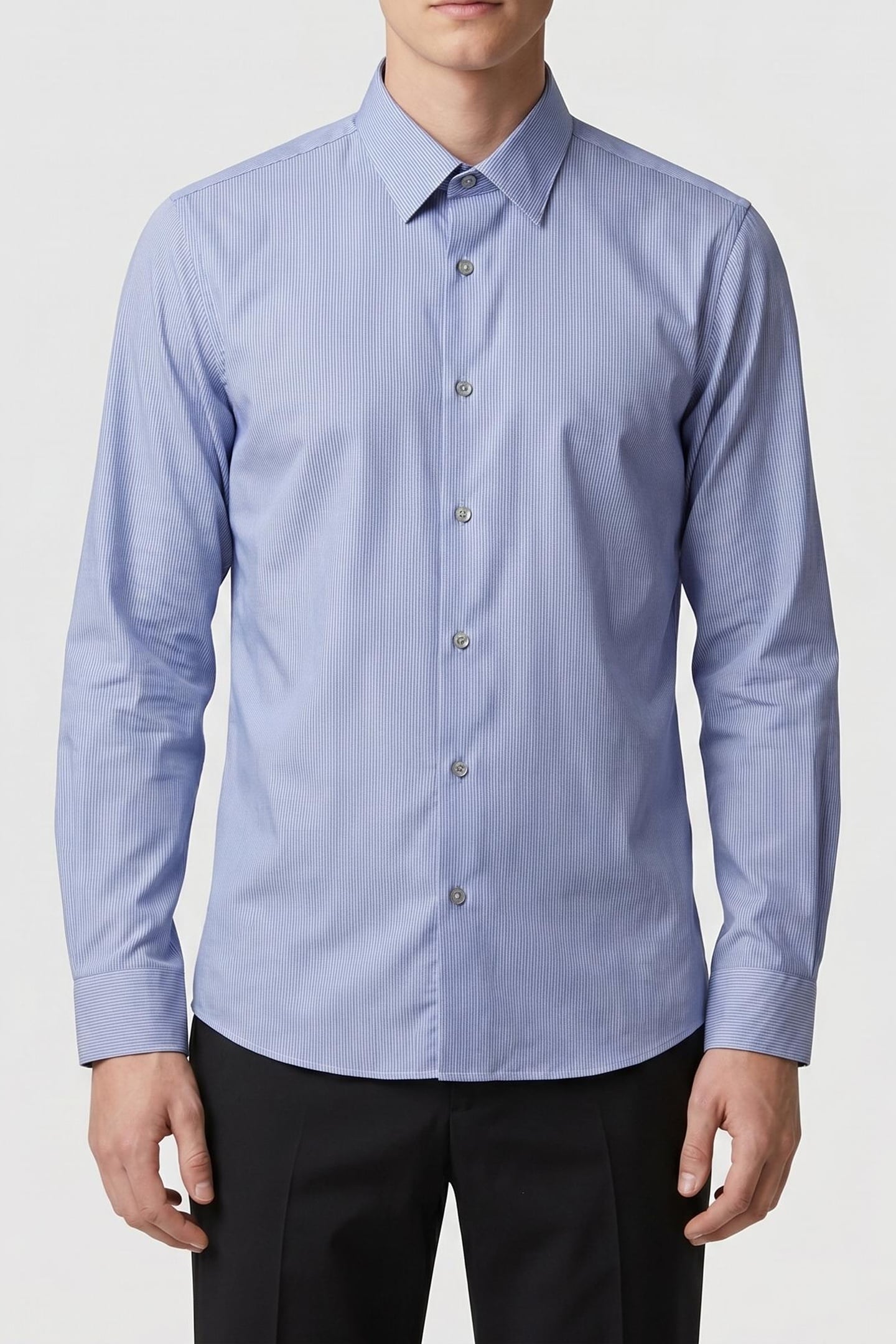 Calvin Klein Slim Performance Shirt Navy Maat: 40 | Zakelijke Overhemden Outlet | Heren | Blauw