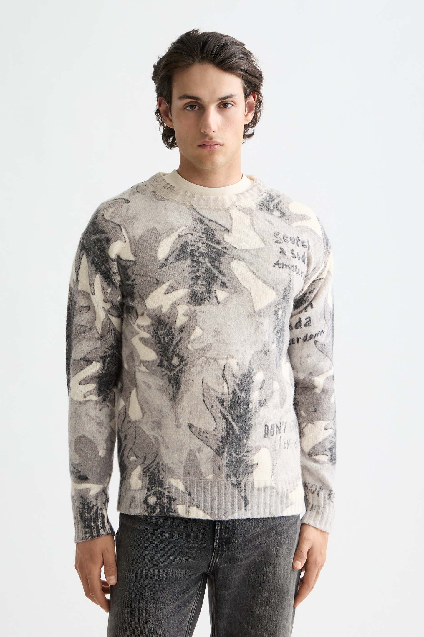 Scotch & Soda Printed Dropped Shoulder Pullover Leaf Camo Eggnog Aop Taglia: S | Maglioni a maglia Outlet | Uomo