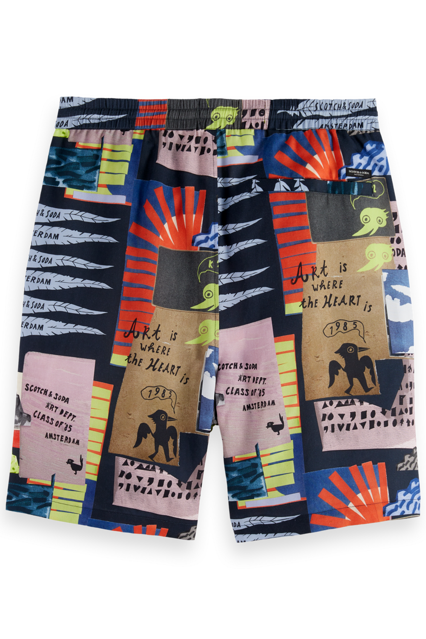 Scotch & Soda Fave - Printed Tencel Regular Fit Bermuda Shorts Art Dept Co Maat: XL | Korte Broeken Outlet | Heren