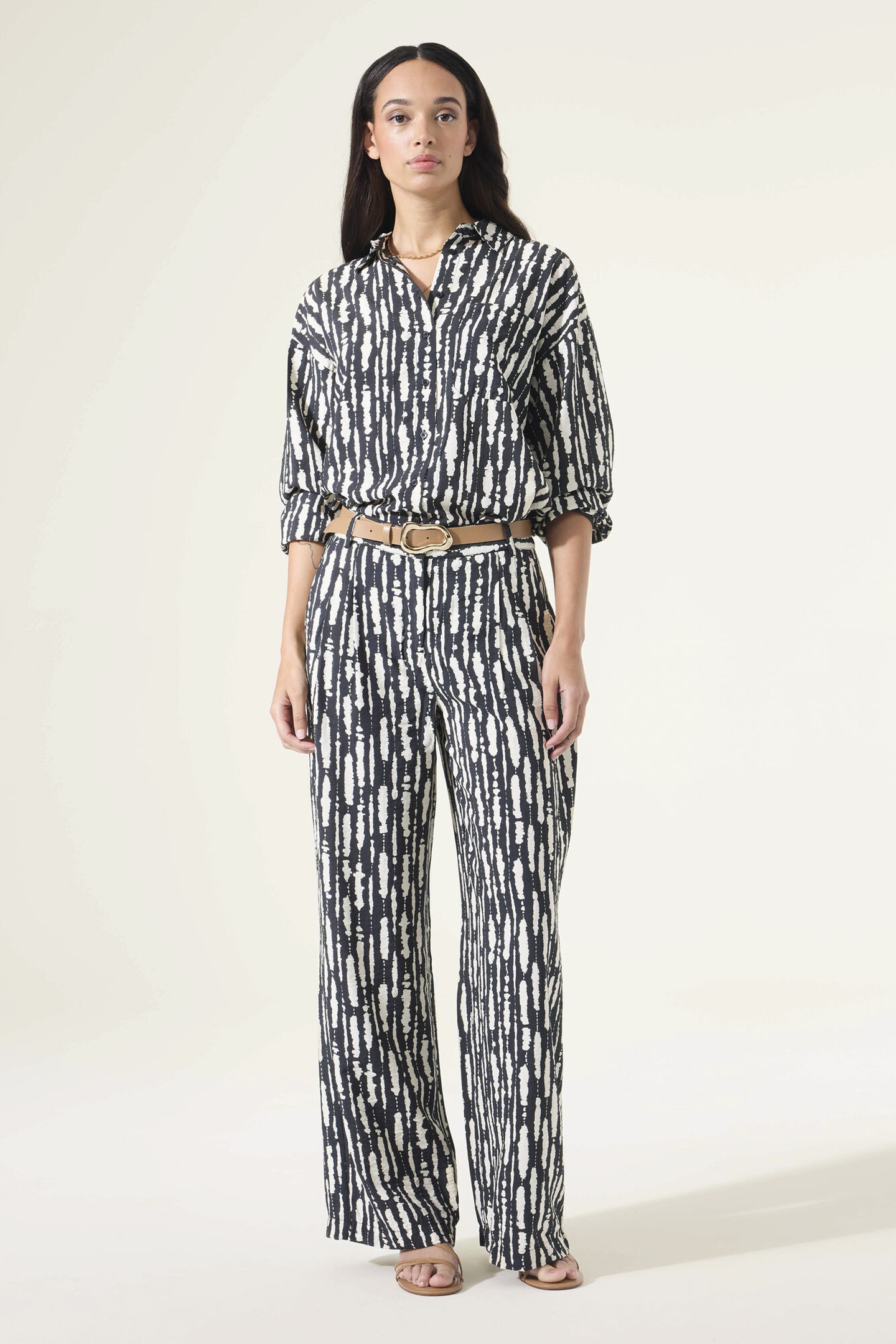 Garcia Ladies Pants Black Maat: S | Wijde Broeken Outlet | Dames | Zwart