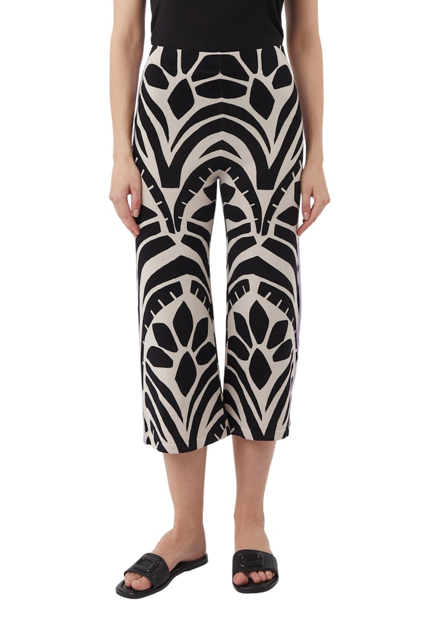 Comma Pants 7/8 Grey/black Maat: XS | Wijde Broeken Outlet | Dames | Zwart