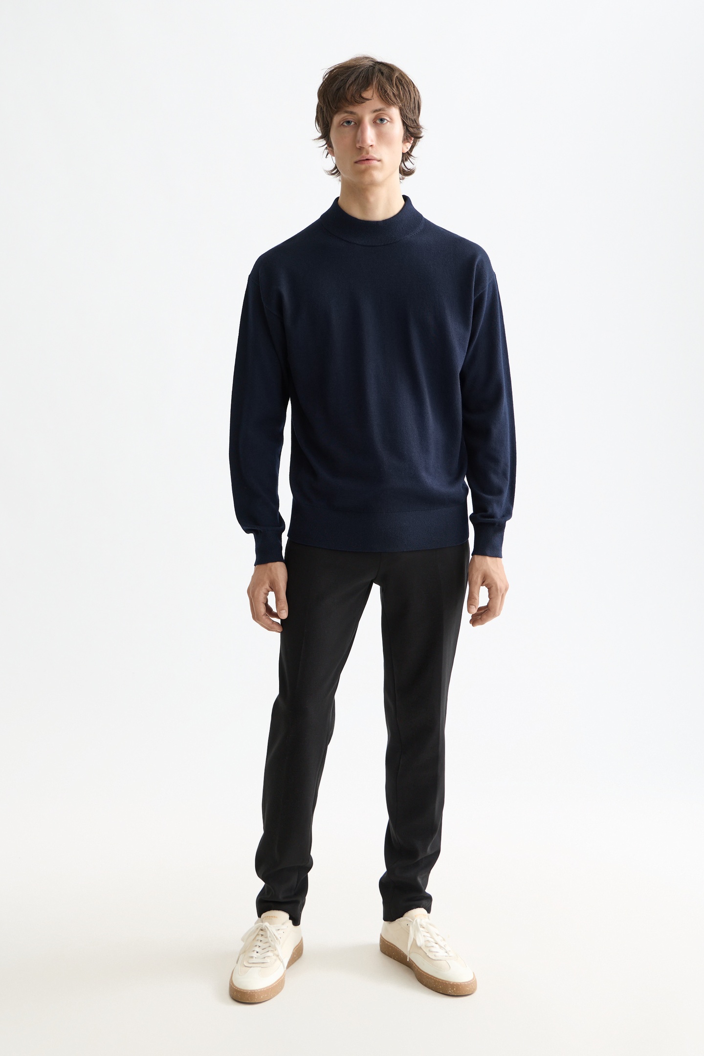 Scotch & Soda Core - Dropped Shoulder Mock Neck Pullover Night Maat: XXL | Sweaters Outlet | Heren | Blauw