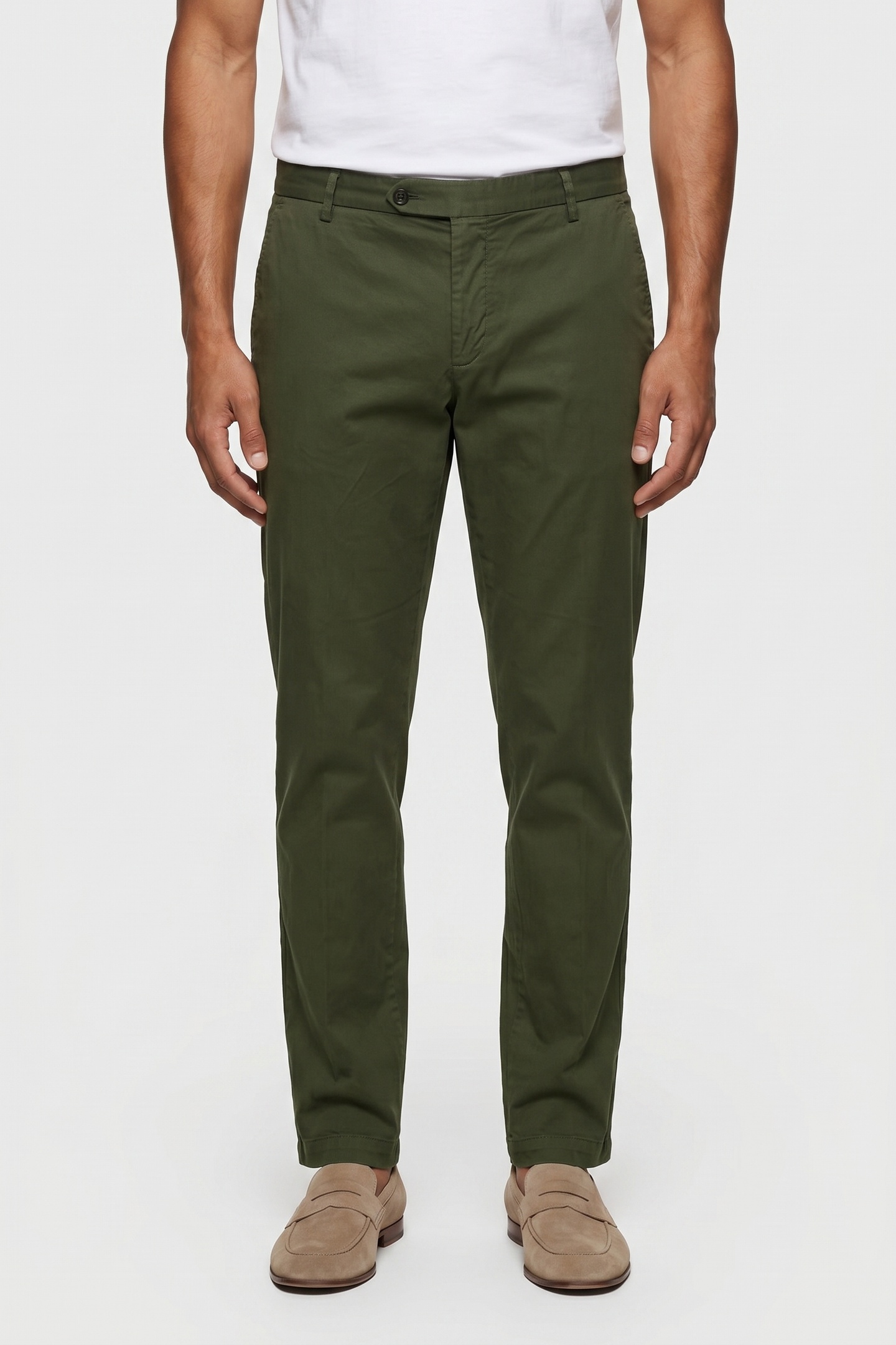 Brooks Brothers Chino Cotton Military Green Maat: W40 | Chino's Outlet | Heren | Groen