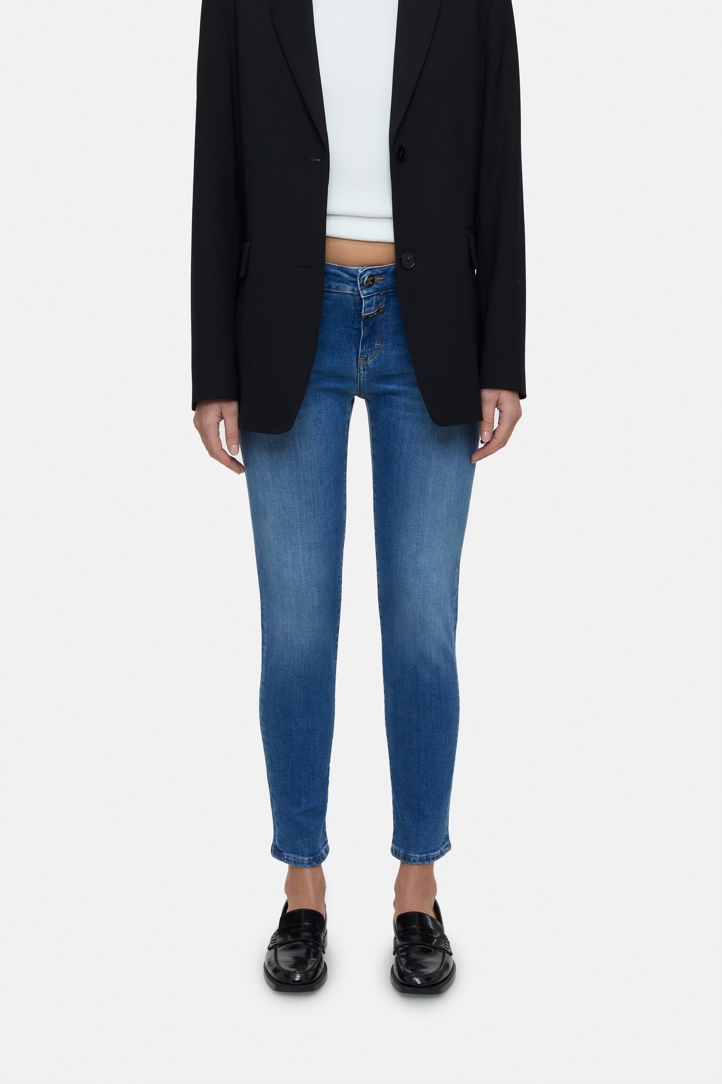 Closed Baker Mid Blue Maat: W25L34 | Skinny Jeans Outlet | Dames | Blauw