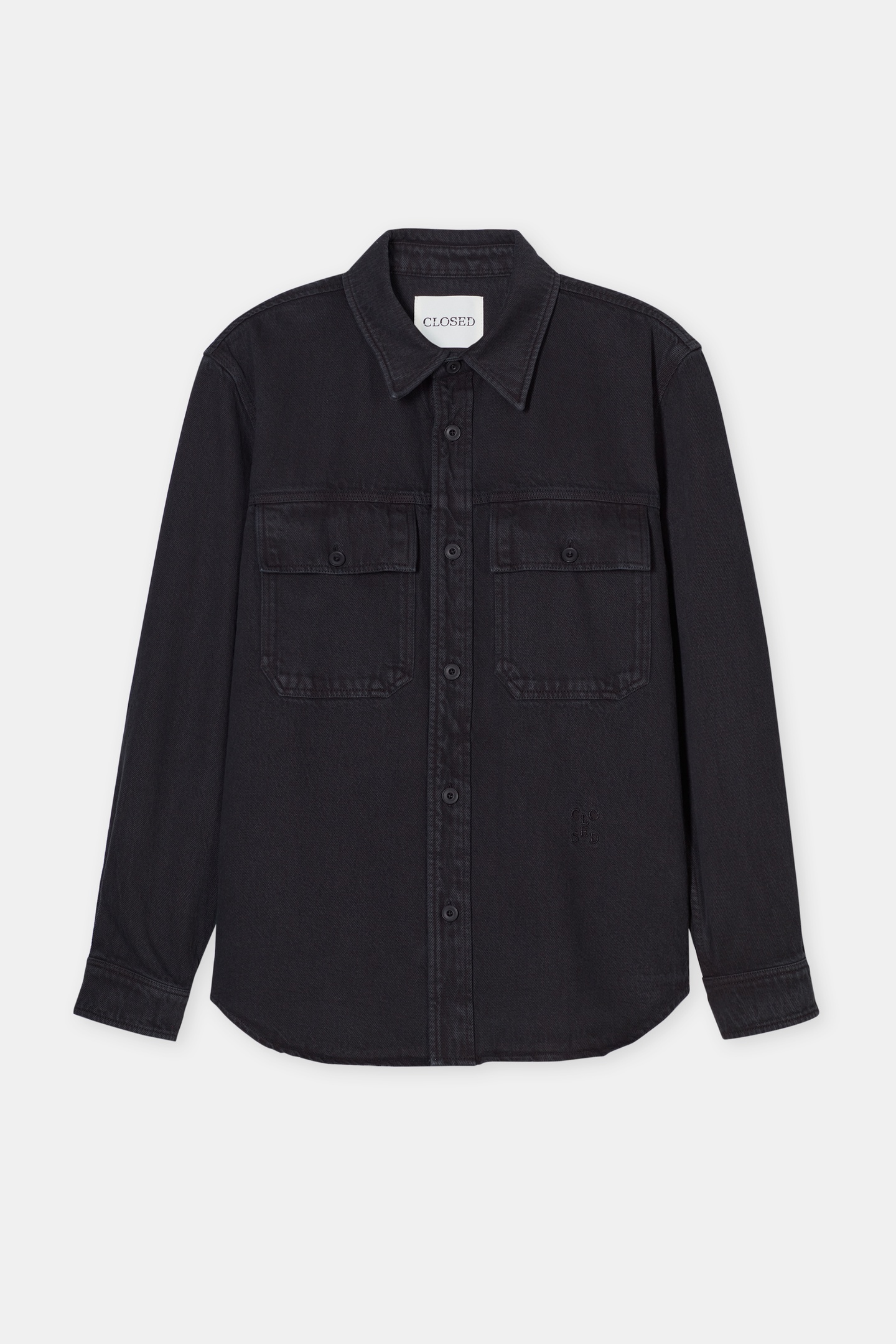 Closed Military Shirt Black Maat: M | Casual Overhemden Outlet | Heren | Zwart