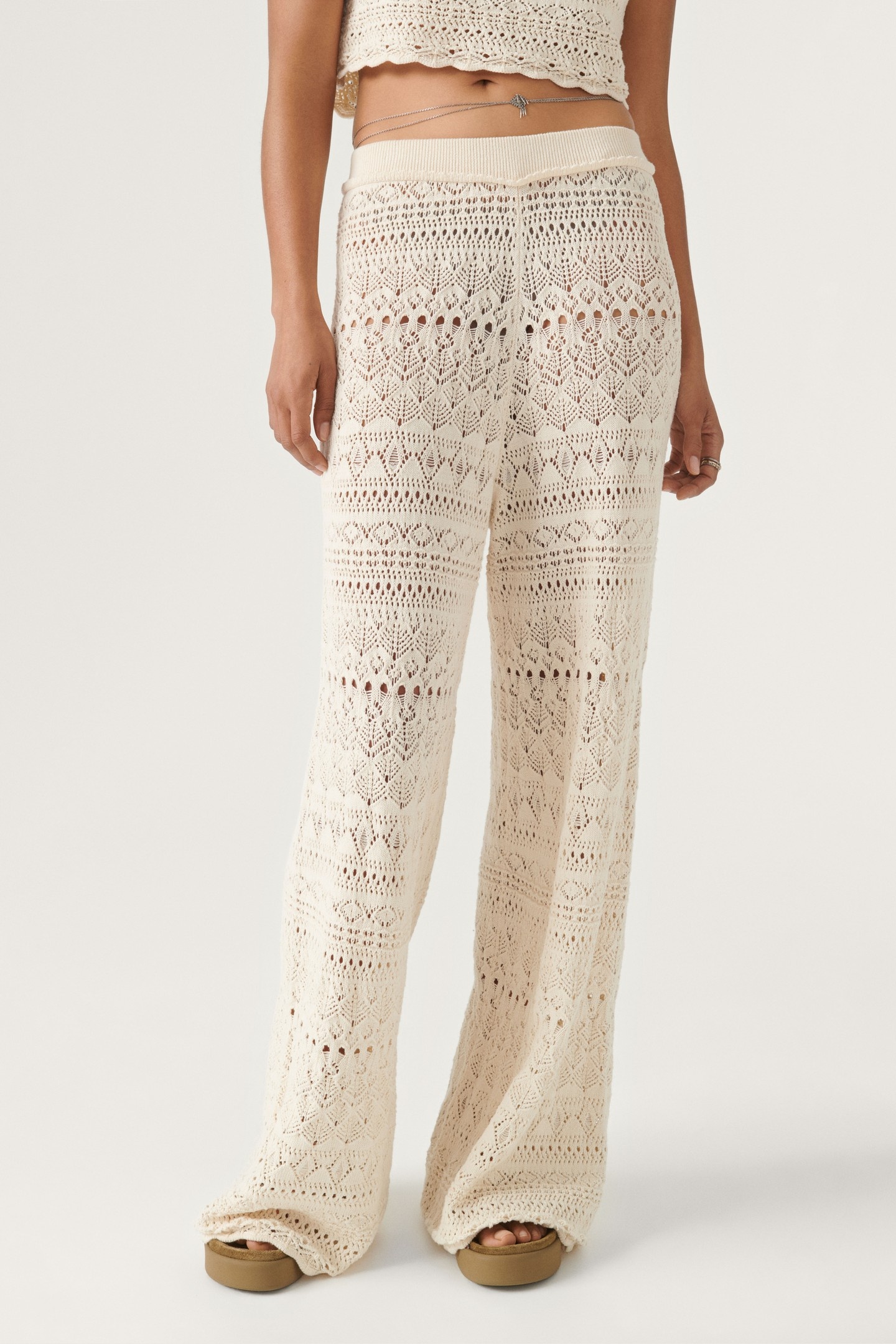 BA&SH Pantalon Peaches Ecru Maat: L | Wijde Broeken Outlet | Dames | Ecru