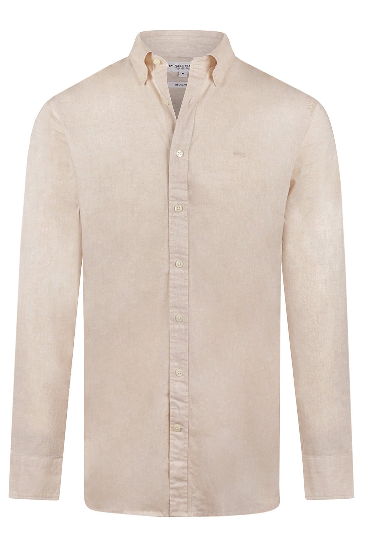 McGregor Cotton/linnen Shirt Light Yellow Maat: M | Casual Overhemden Outlet | Heren | Beige