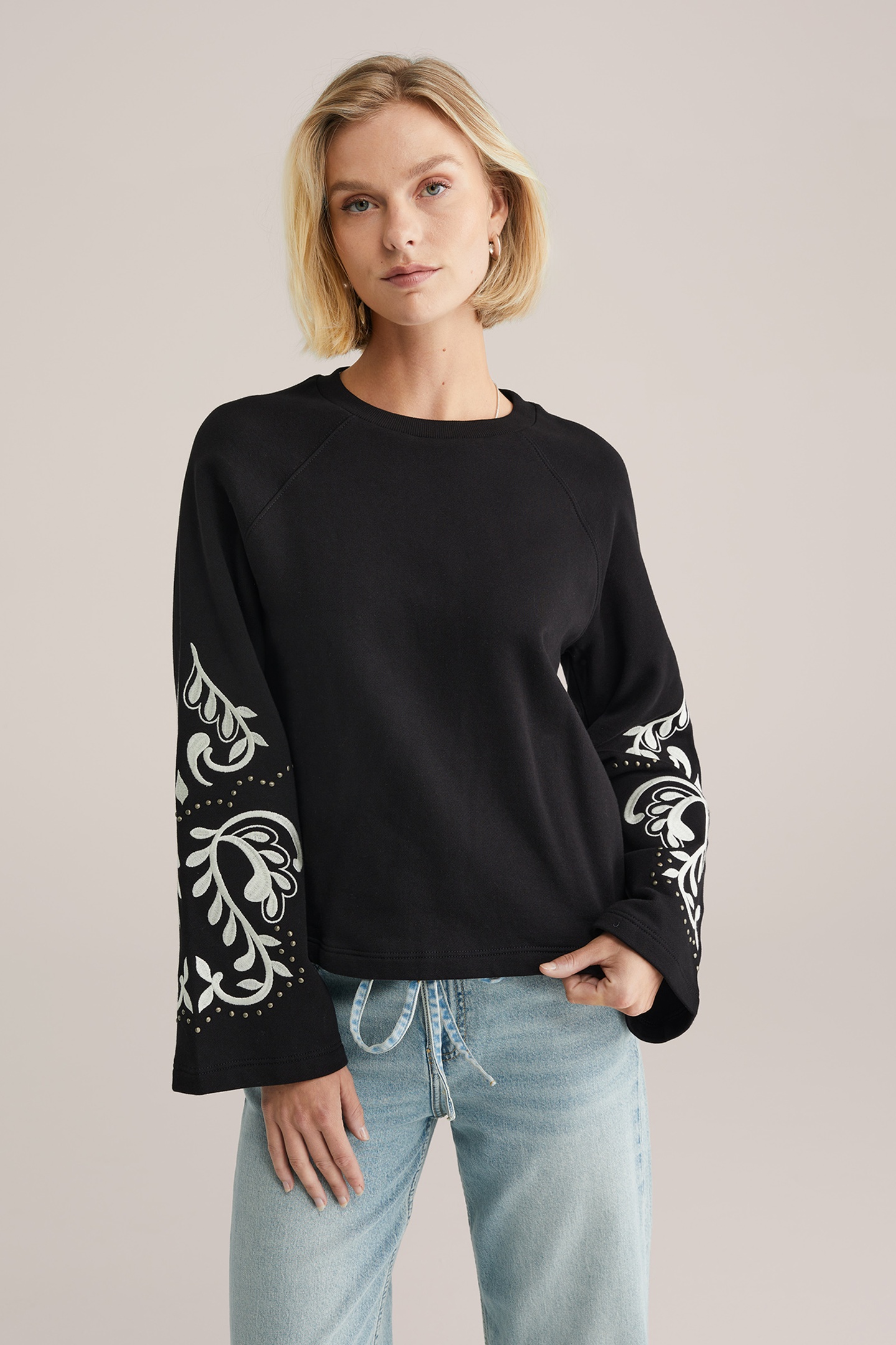 We Fashion Sweater Black Maat: S | Longsleeves Outlet | Dames | Zwart