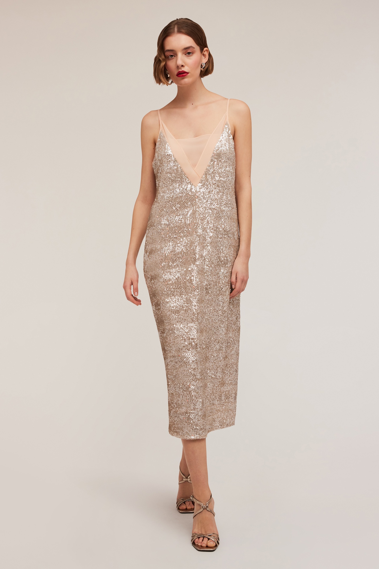 Motivi Full Sequin Midi Dress Pink Maat: 38 | Midi Jurken Outlet | Dames | Roze