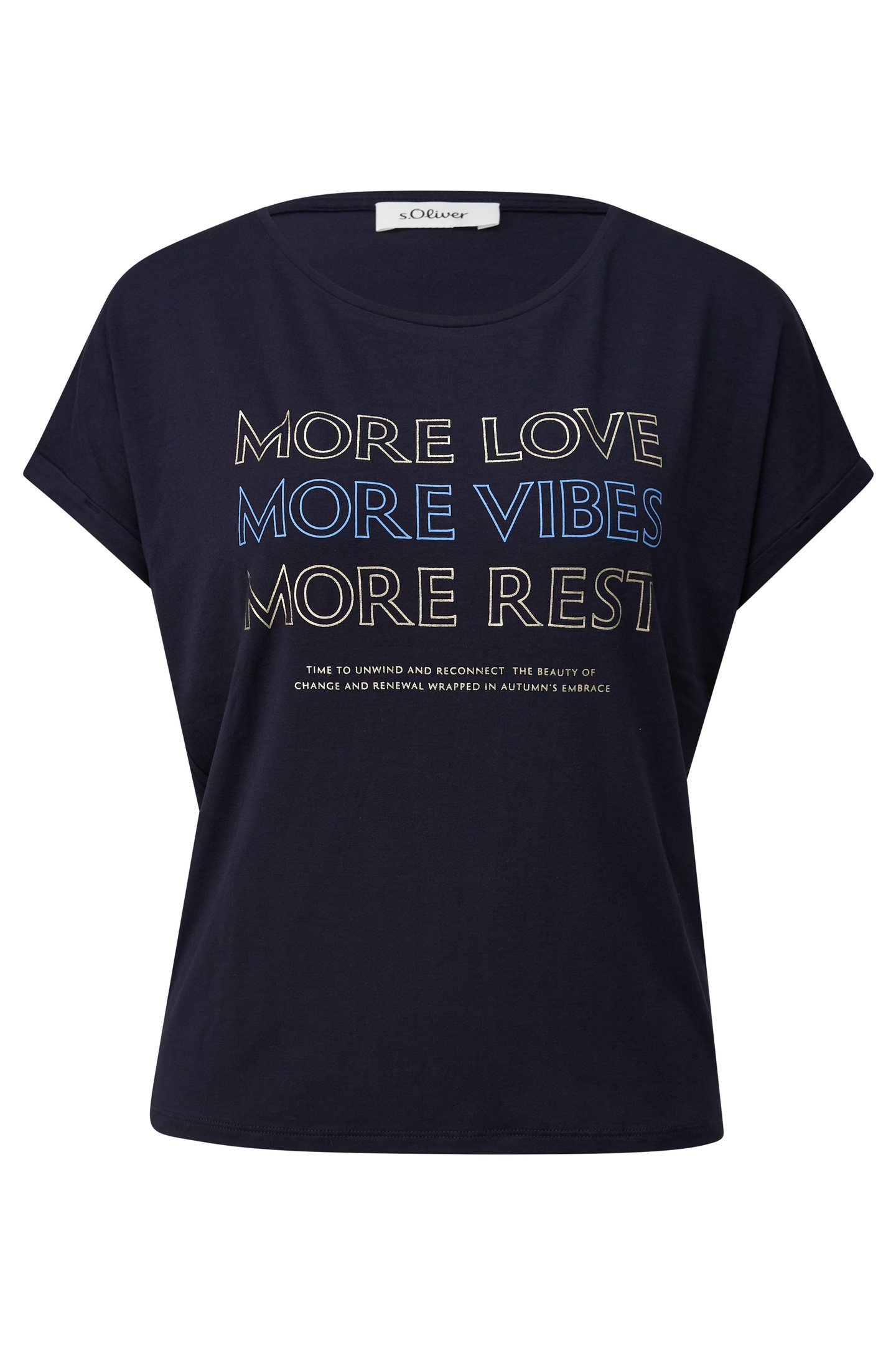 s.Oliver T-shirts Marine Maat: 42 | Tops Outlet | Dames | Blauw