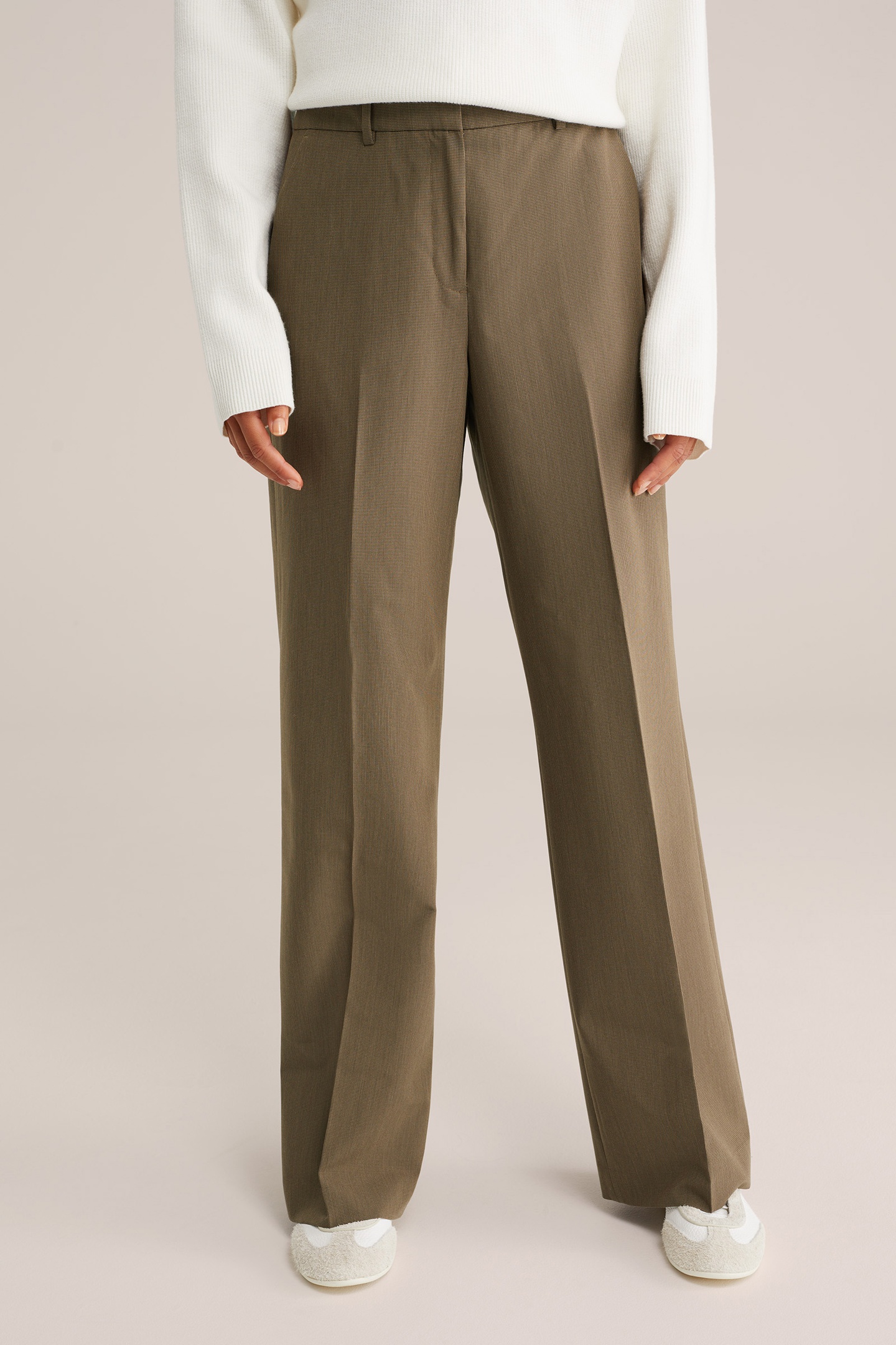 We Fashion Trouser Light Brown Maat: W42 | Pantalons Outlet | Dames | Bruin