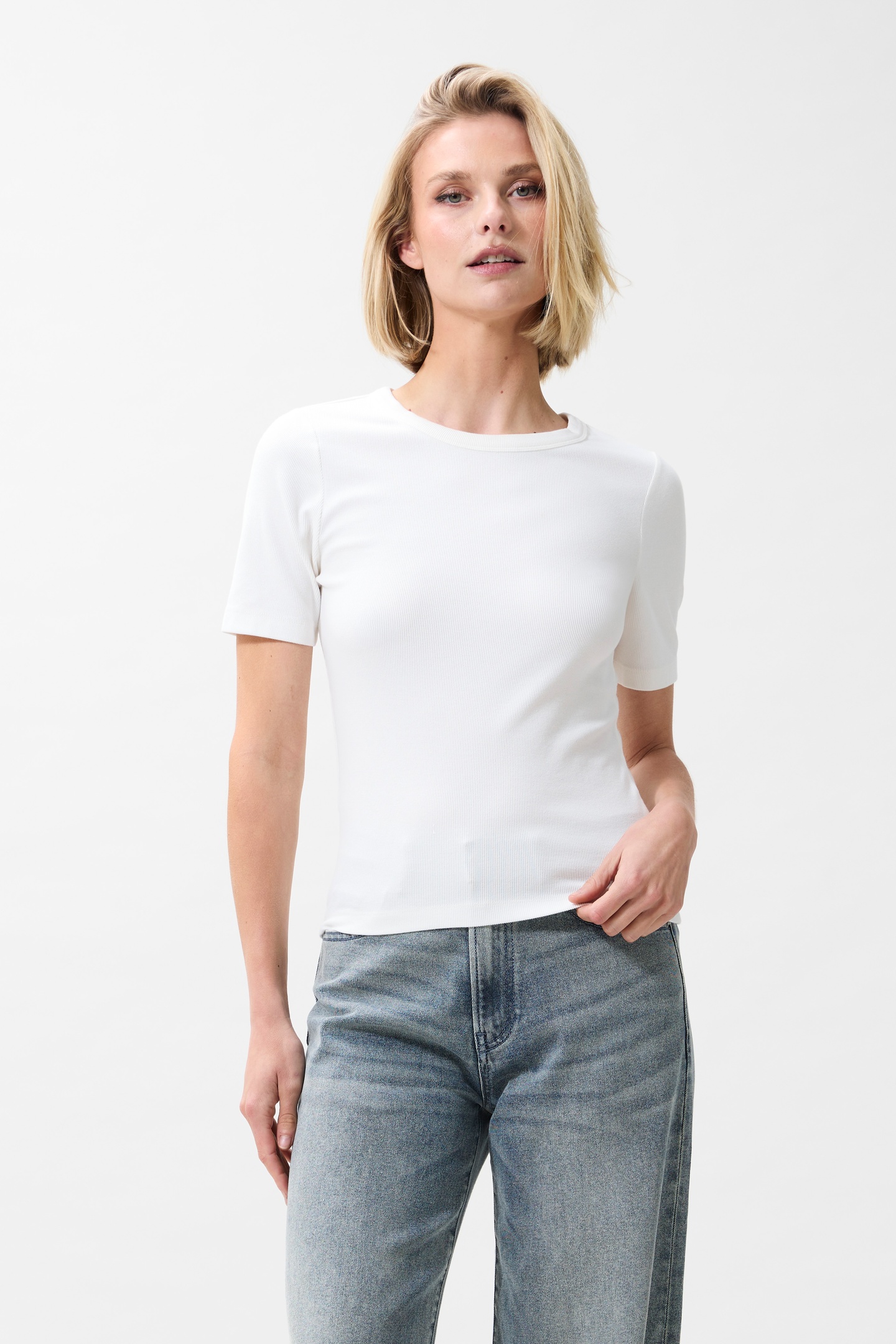 Catwalk Junkie Rib Tshirt Off White Maat: 34 | Tops Outlet | Dames | Wit