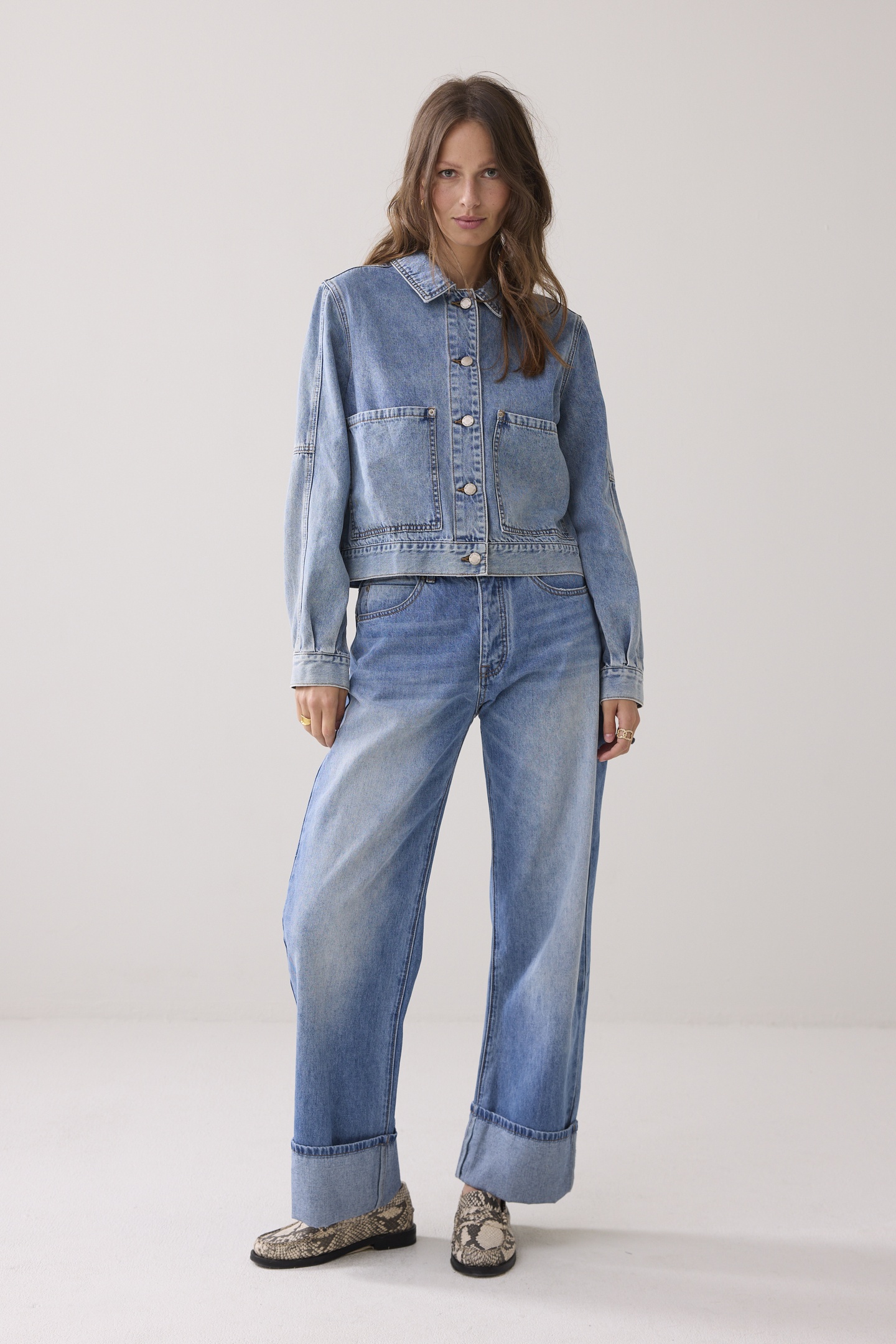 Summum Woman Denim Jacket Vintage Cotton Twill Vintage Blue Denim Maat: 46 | Spijkerjassen Outlet | Dames | Blauw