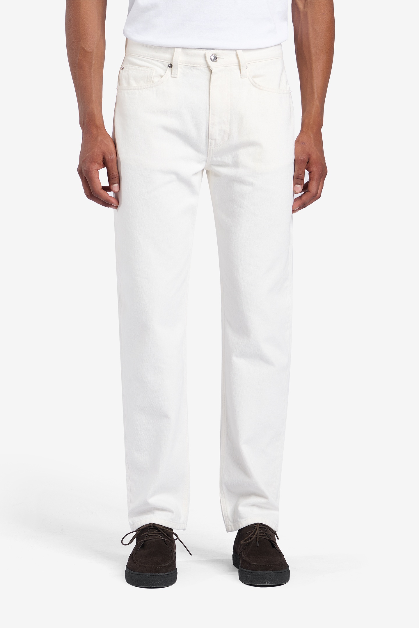 No Label Carlin Heavyweight Cotton Off White Maat: W30L34 | Straight Jeans Outlet | Heren | Wit