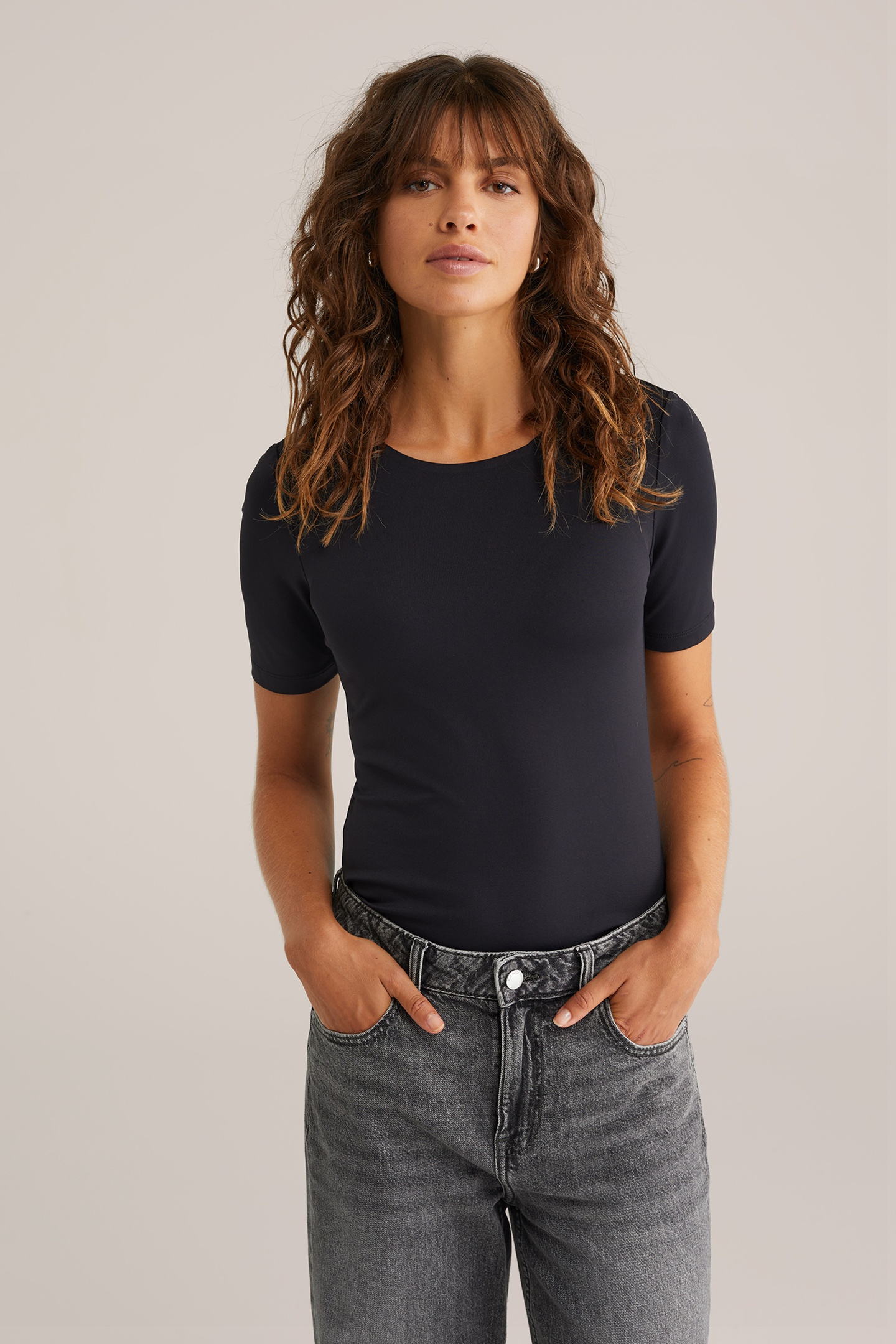 WE Fashion T-shirt Black Talla: XXL | Camisetas de Seda Outlet | Mujer | Negro