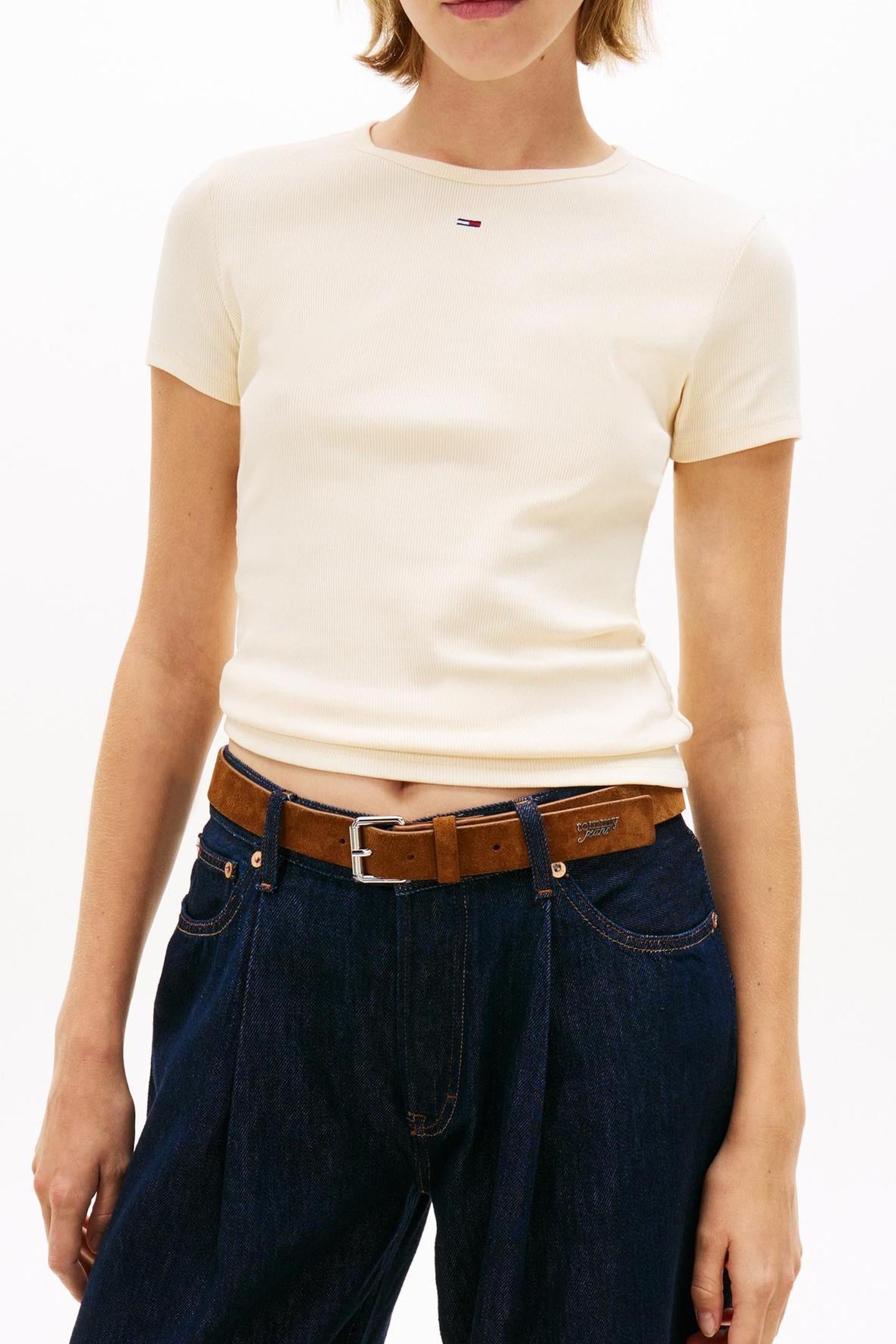 Tommy Hilfiger Tjw Slim Essential T-shirt Almost Yellow Maat: S | Tops Outlet | Dames | Geel