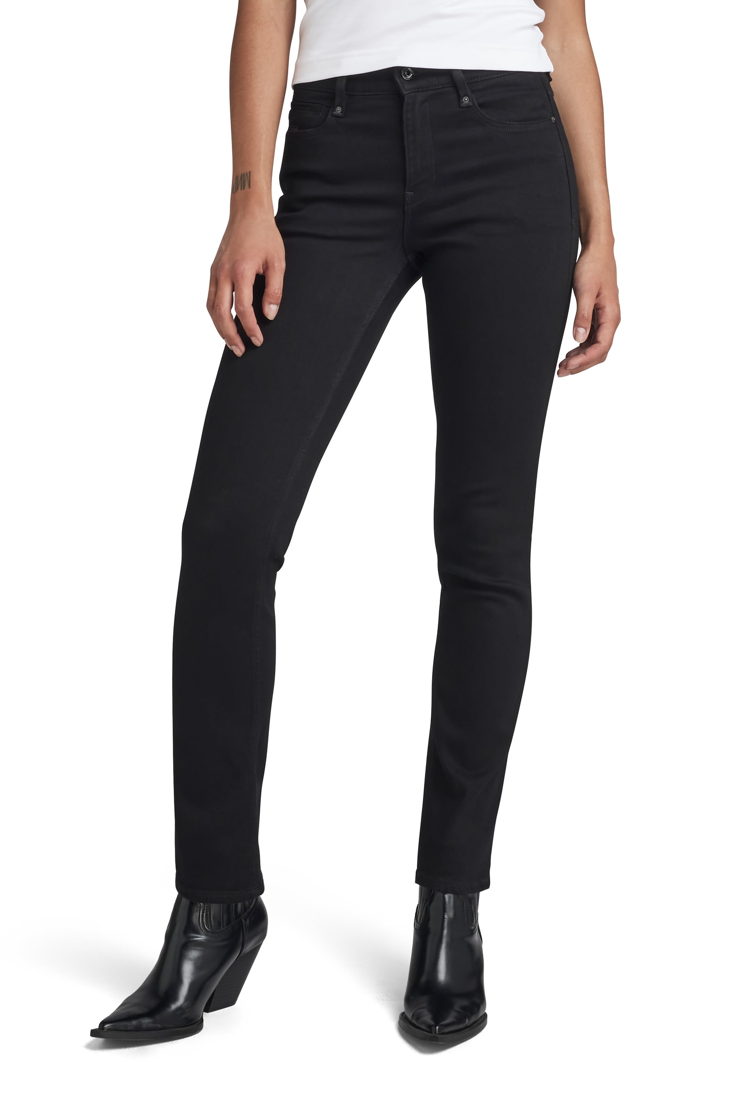 G-Star Noxer Straight Pitch Black Maat: W24L32 | Straight Broeken Outlet | Dames | Zwart