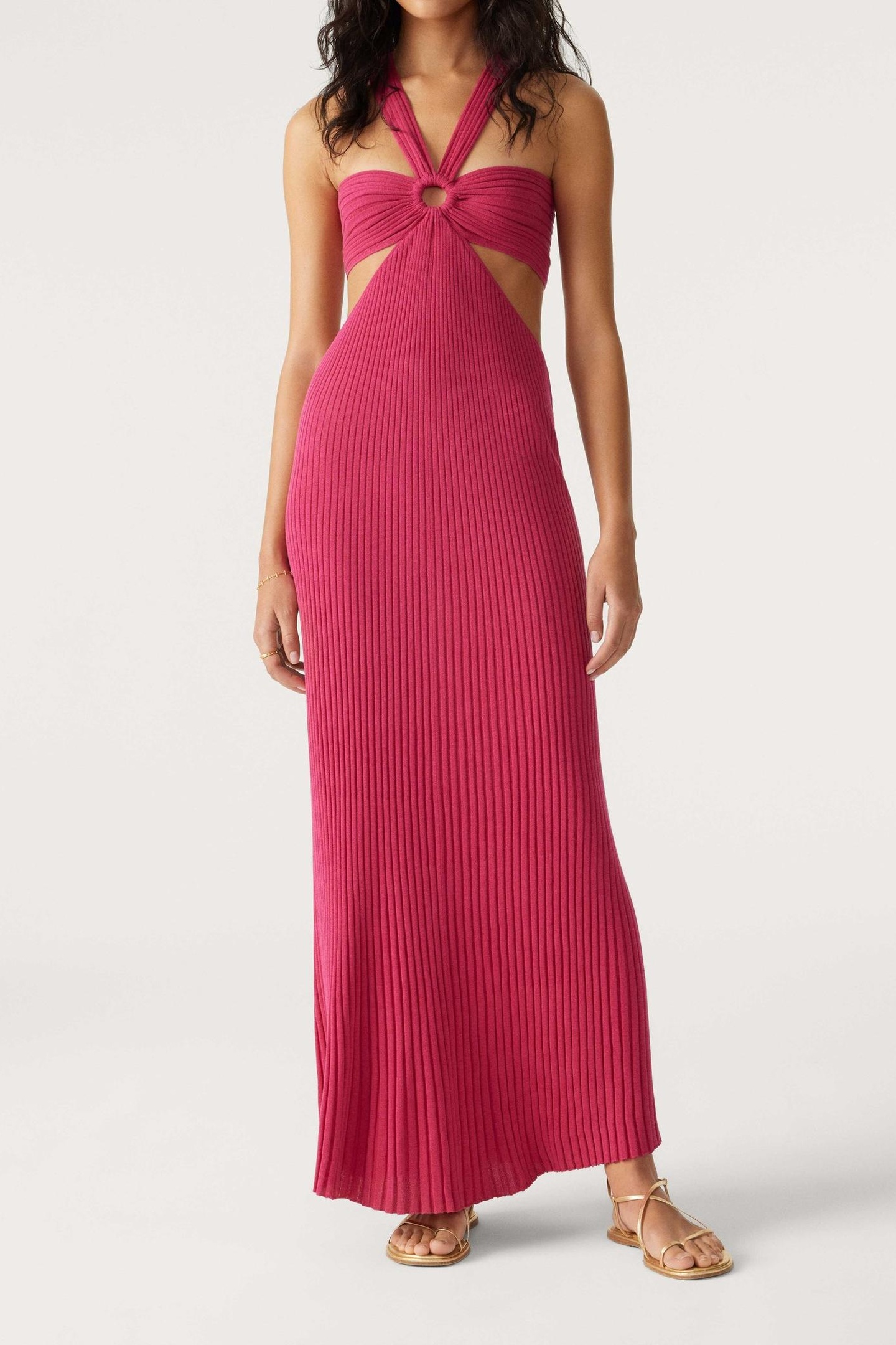 BA&SH Robe Patras Fuschia Maat: L | Maxi Jurken Outlet | Dames | Roze