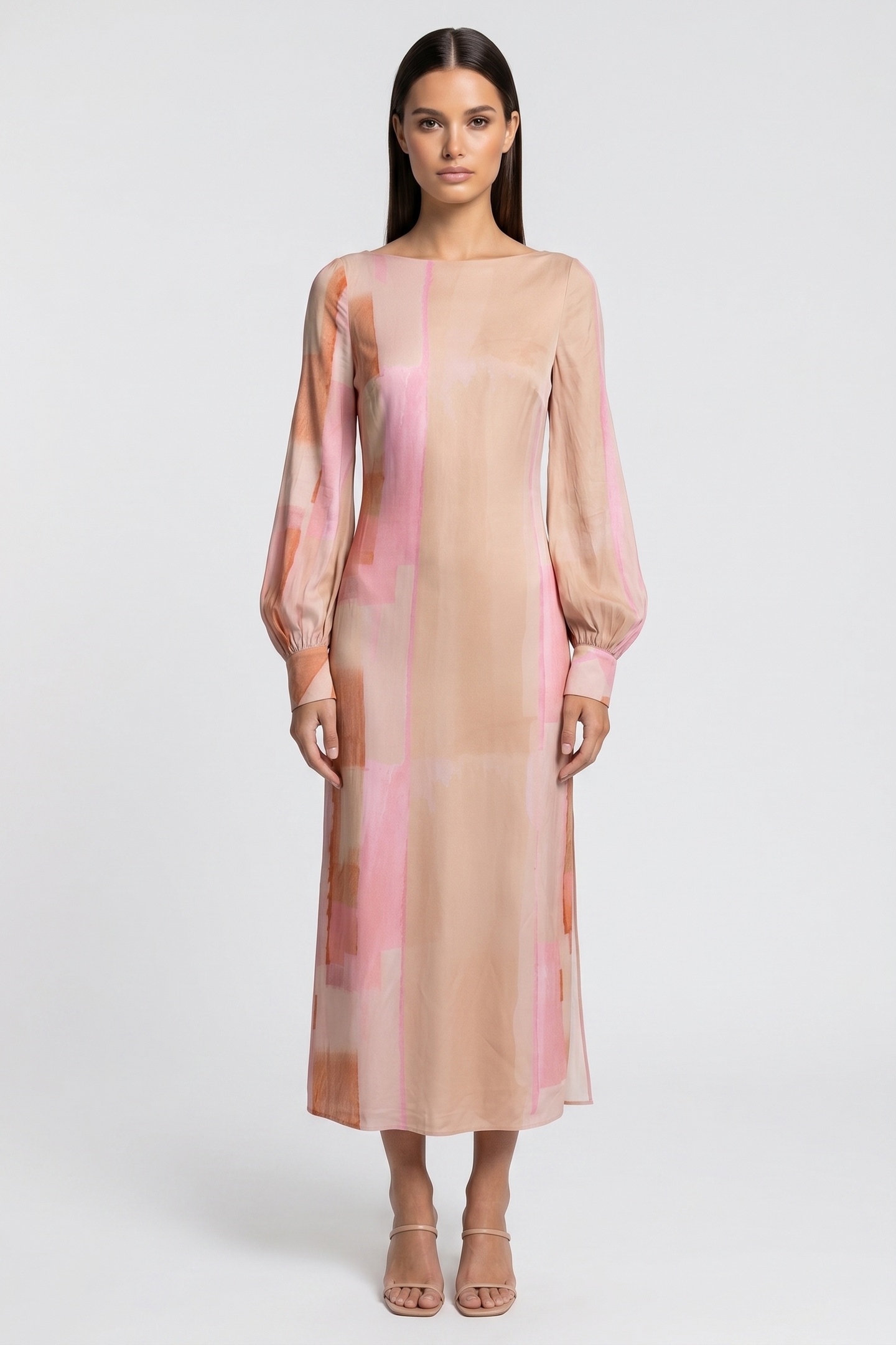 & Other Stories Nena Printed Dress Pink Maat: 34 | Midi Jurken Outlet | Dames | Roze