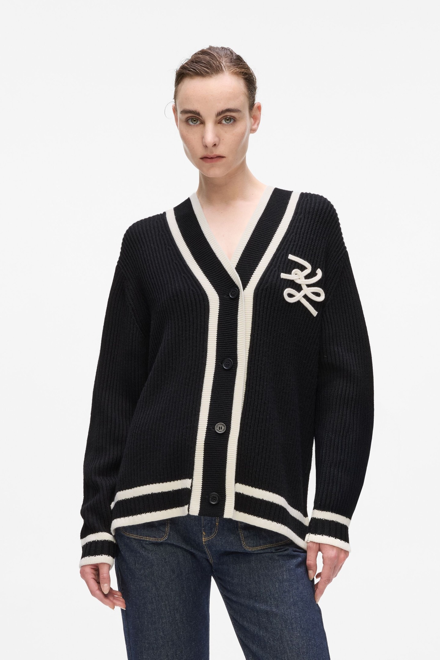 Karl Lagerfeld Soutache Autograph Cardigan Black Maat: M | Jassen Outlet | Dames | Zwart