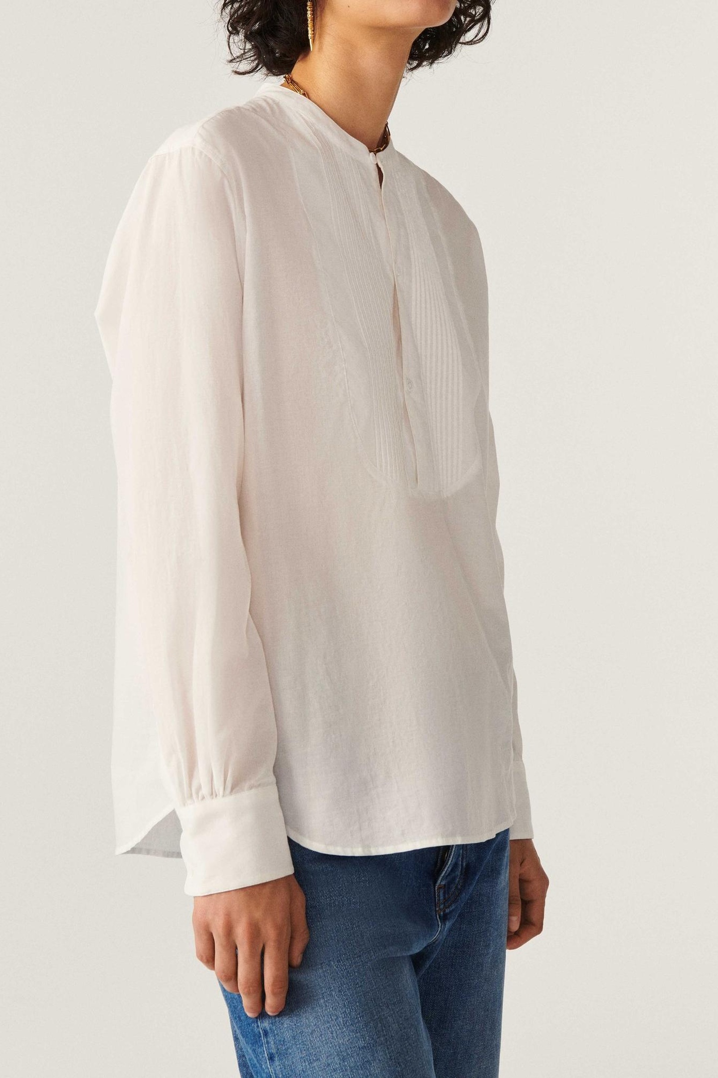 BA&SH Chemise Twiggy Ecru Maat: L | Longsleeves Outlet | Dames | Wit