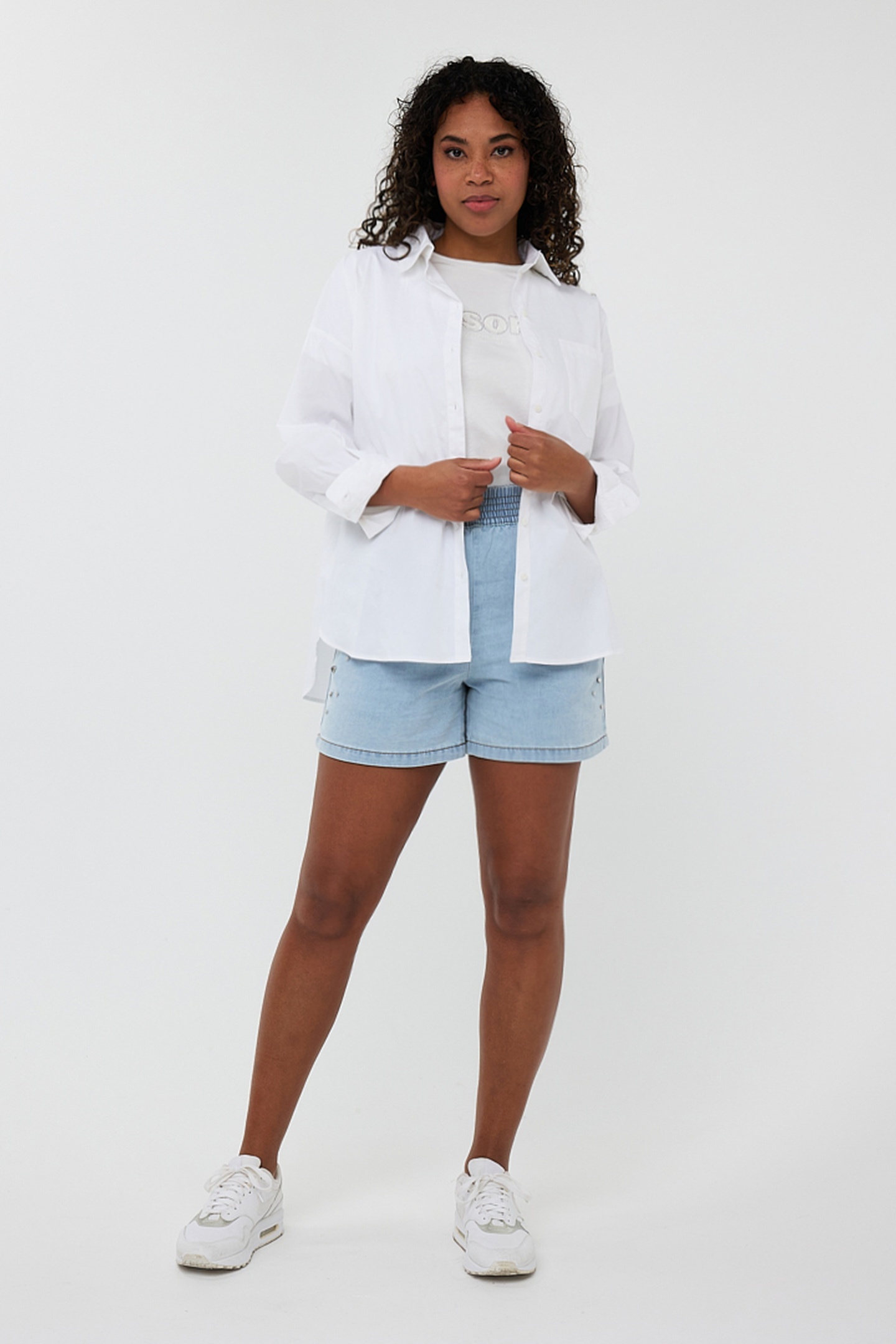 EsQualo Blouse Oversized Poplin Off White Maat: 36 | Overhemden Outlet | Dames | Wit