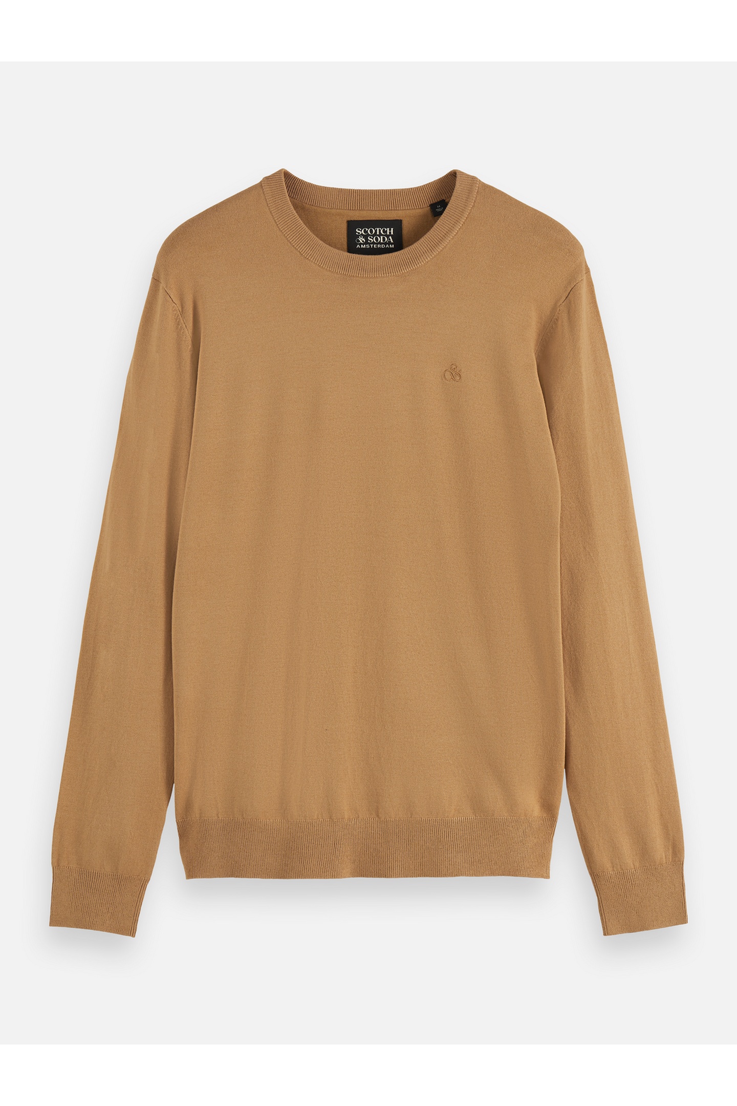 Scotch & Soda Ecovero Regular-fit Pullover Light Camel Maat: M | Sweaters Outlet | Heren | Beige